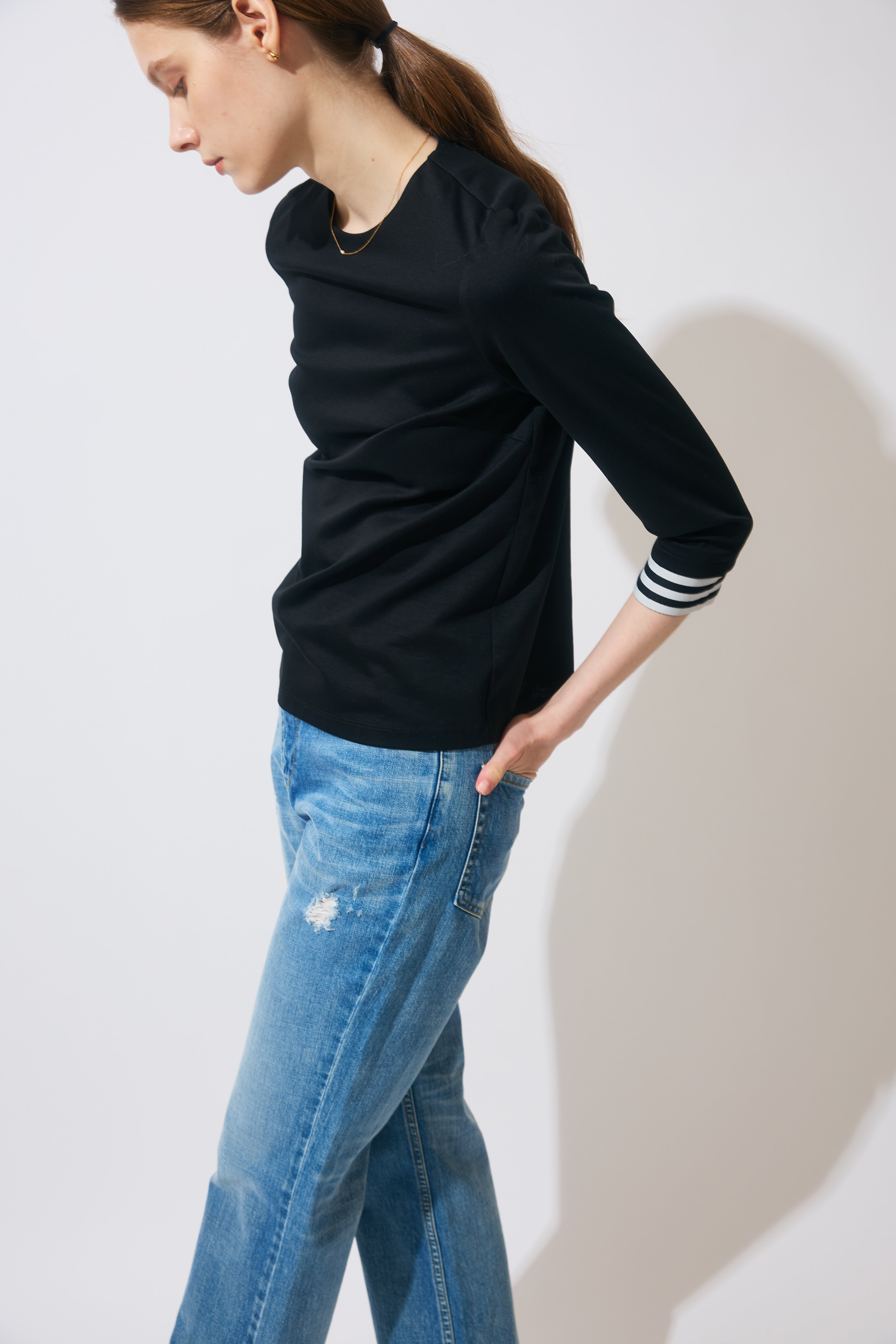BORDER LONGSLEEVES TEE