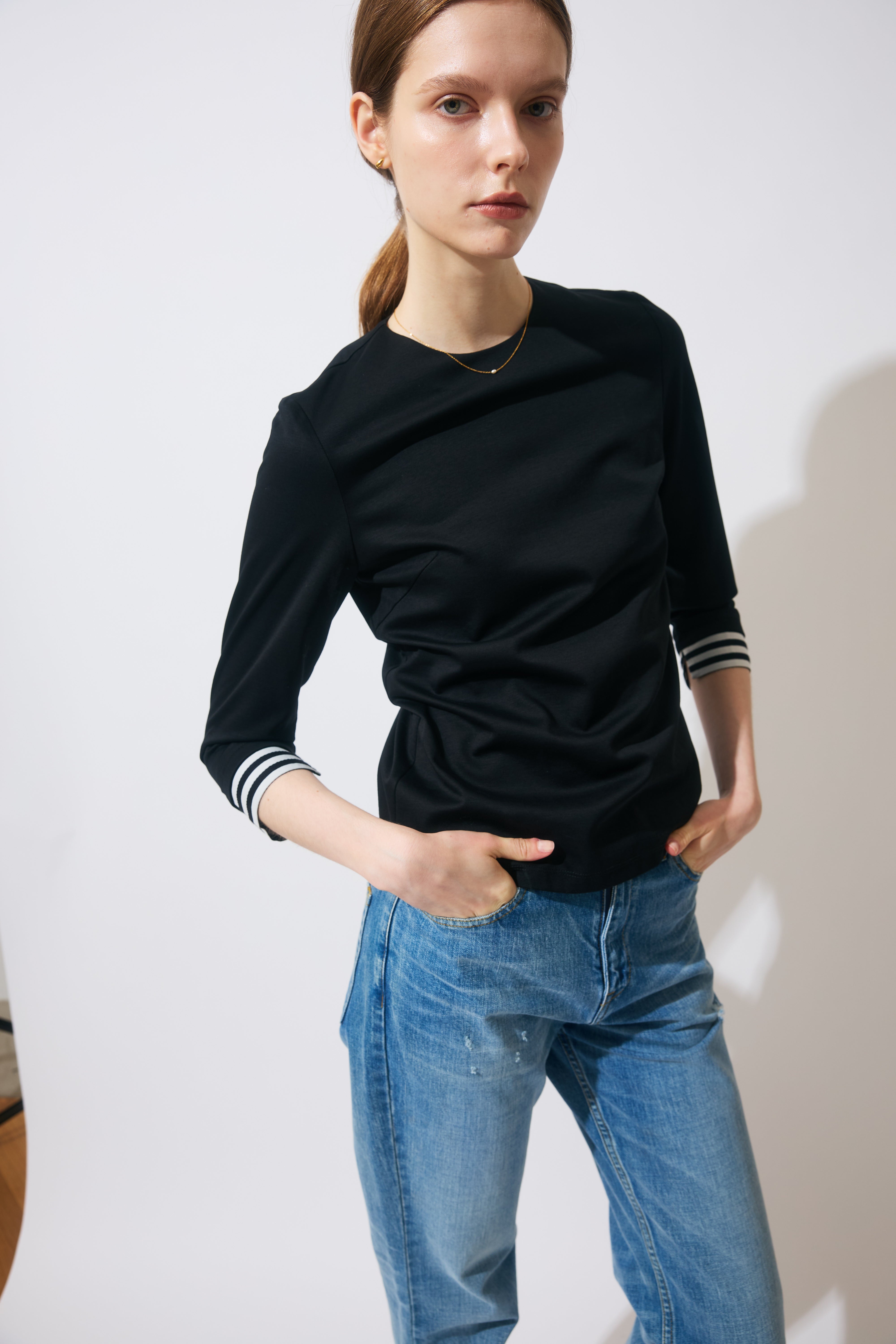 BORDER LONGSLEEVES TEE