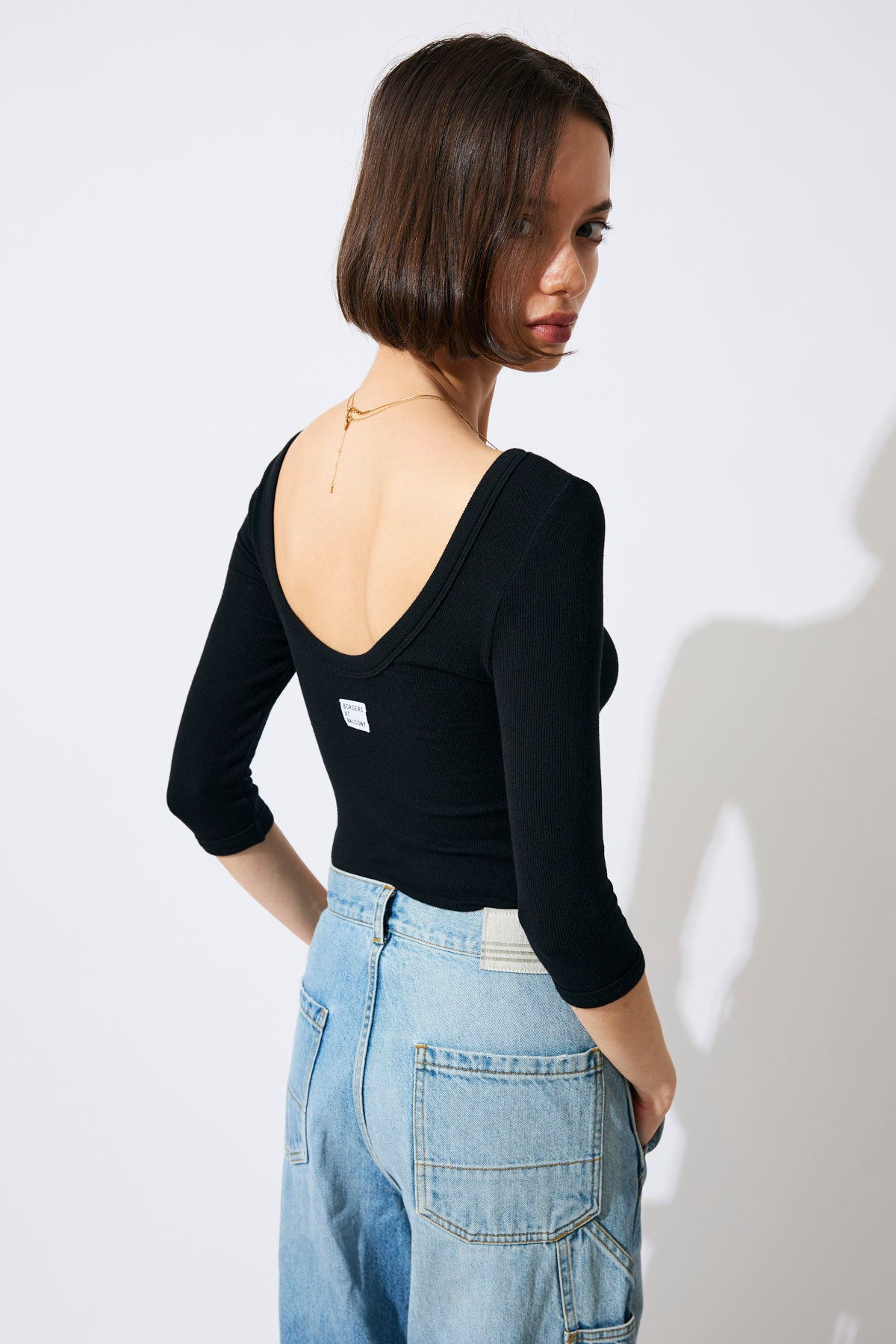 HALF SLEEVE RIB TEE