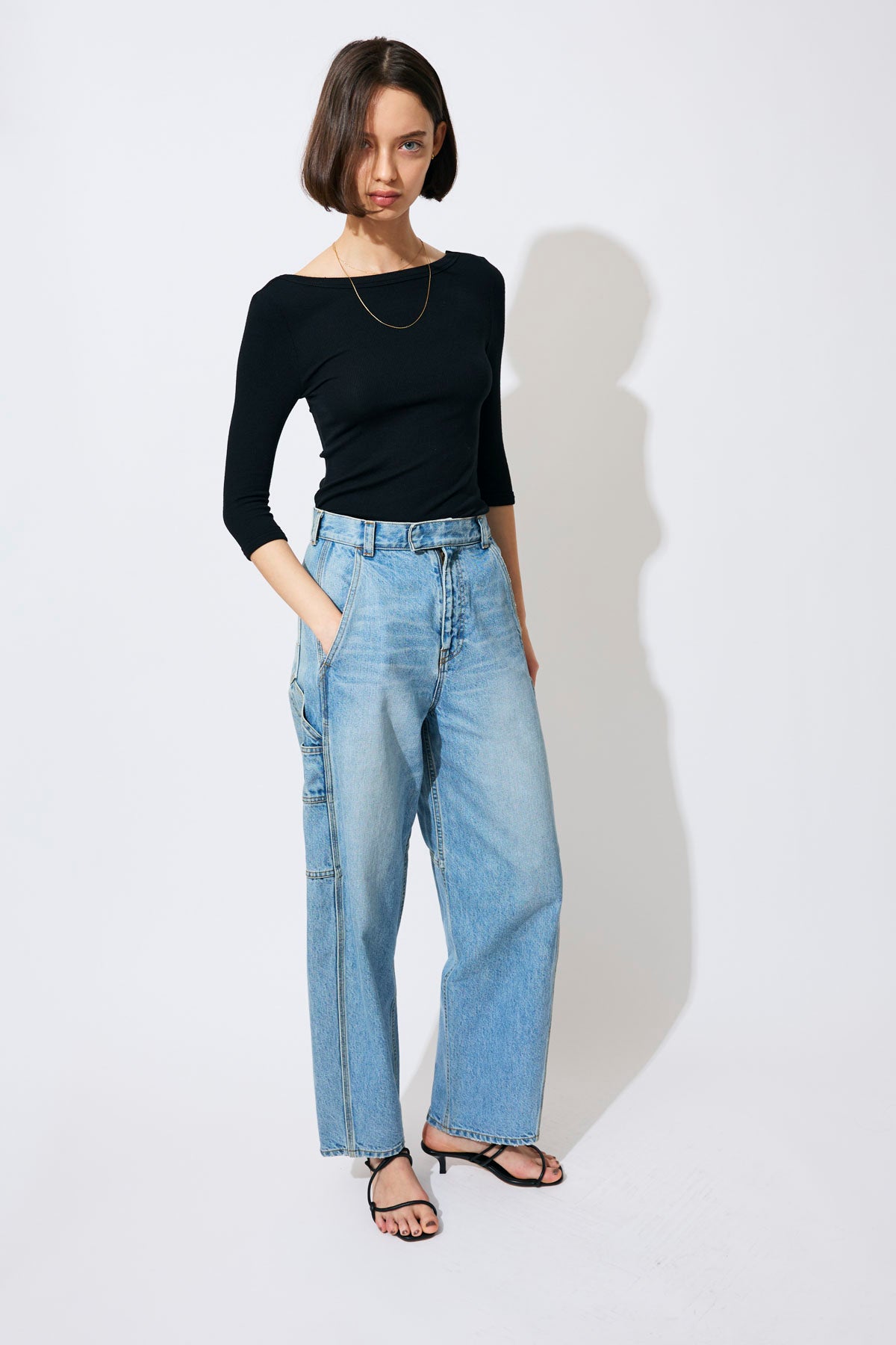 WIDE-LEG PAINTER DENIM