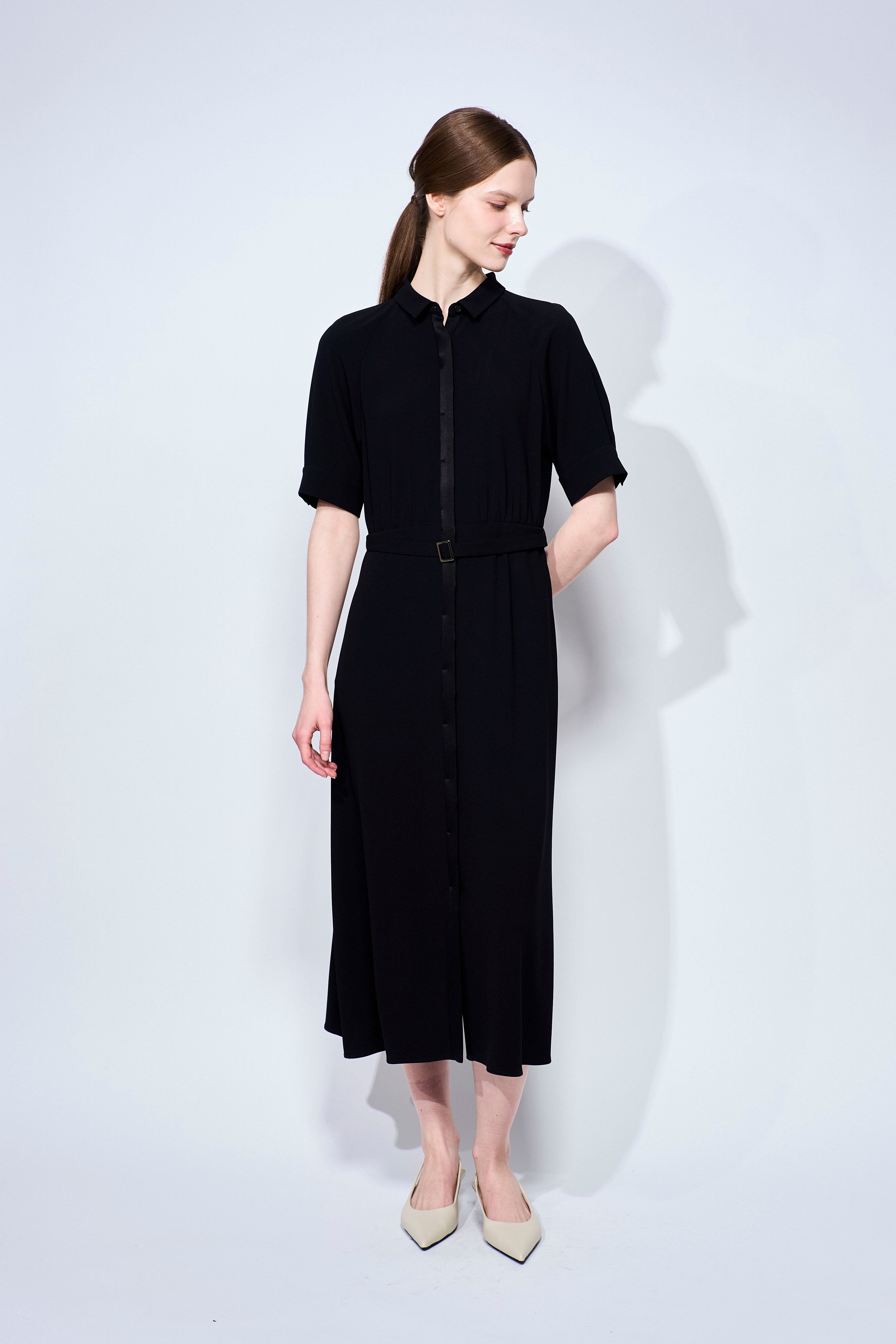 BACK SATIN DRESS
