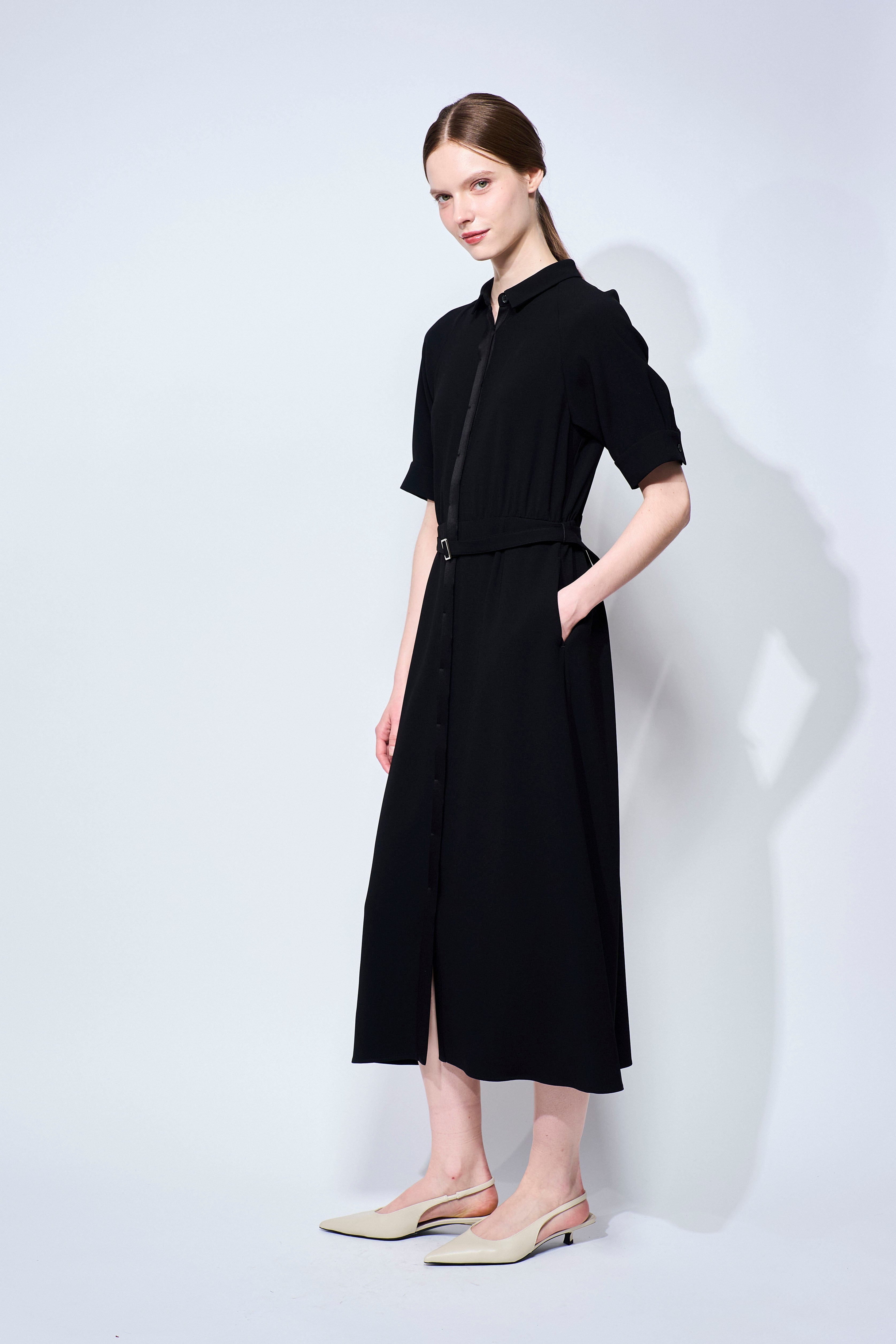 BACK SATIN DRESS