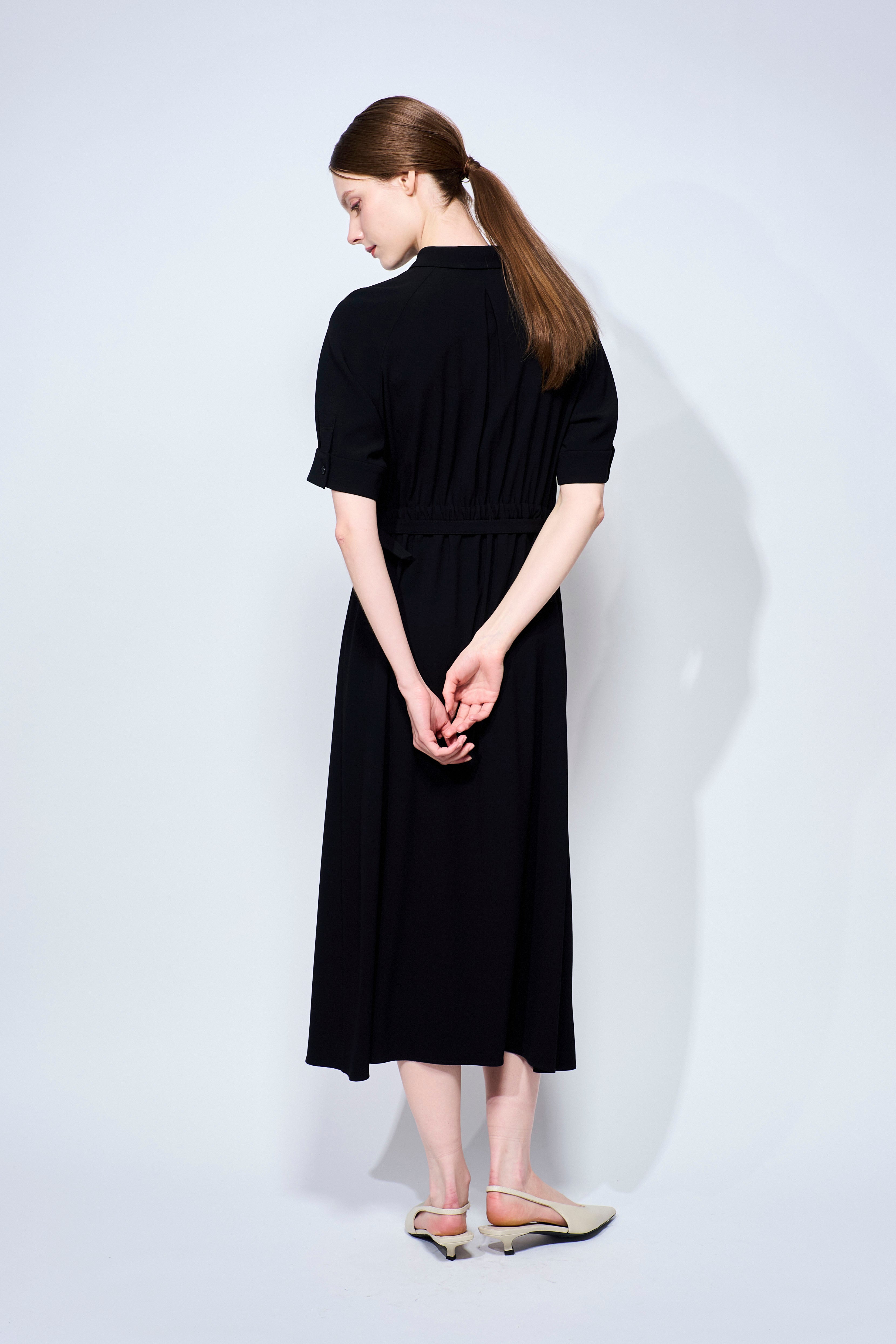 BACK SATIN DRESS