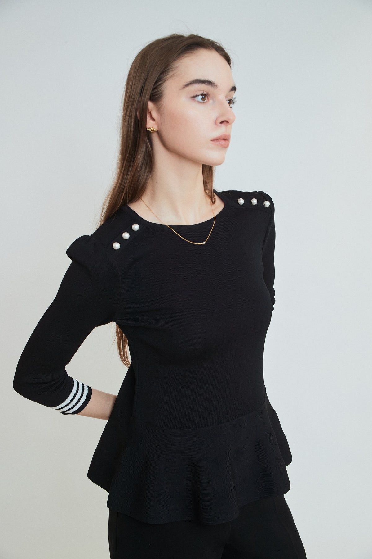 RAYON PEPLUM KNIT