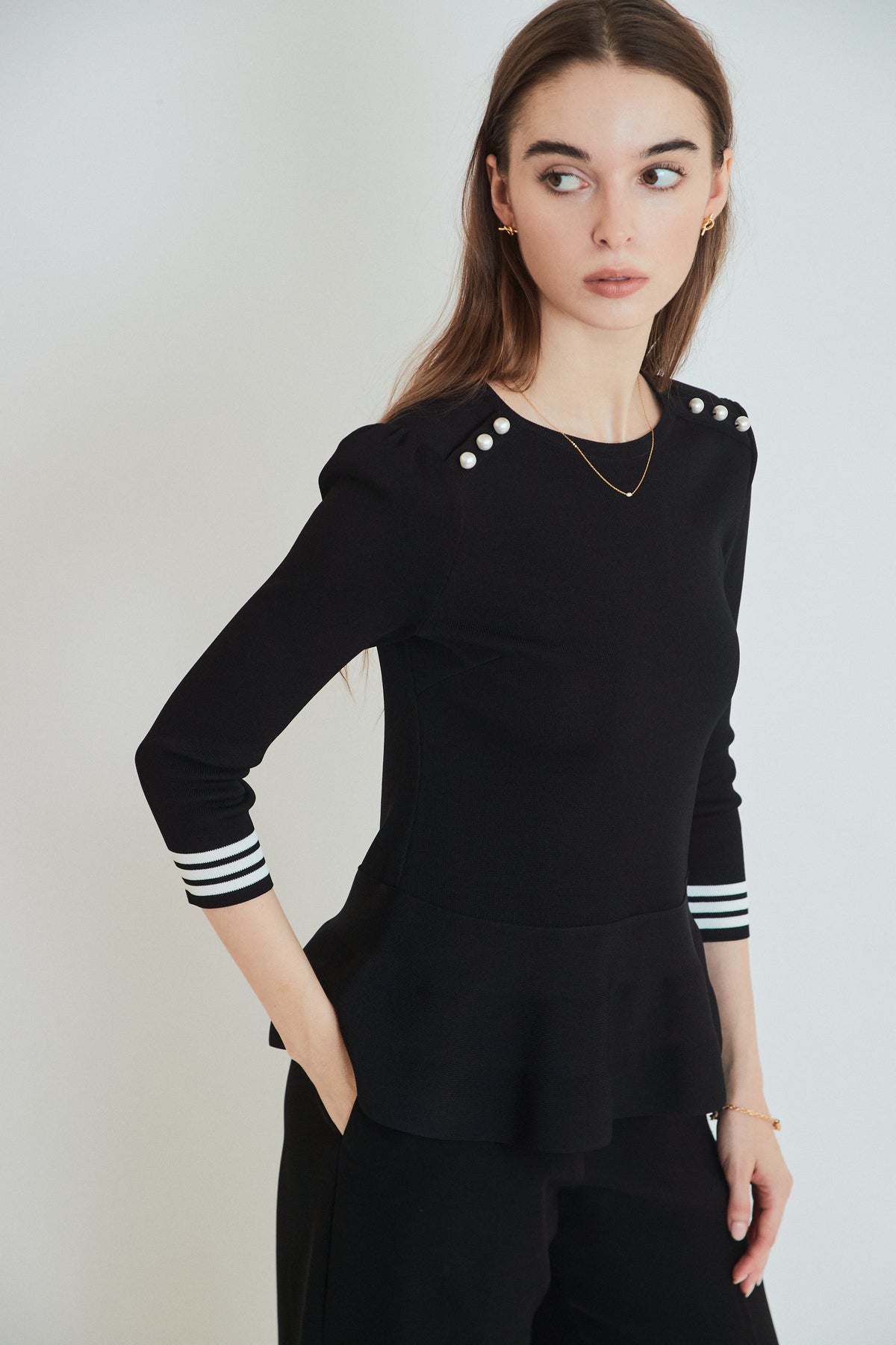 RAYON PEPLUM KNIT
