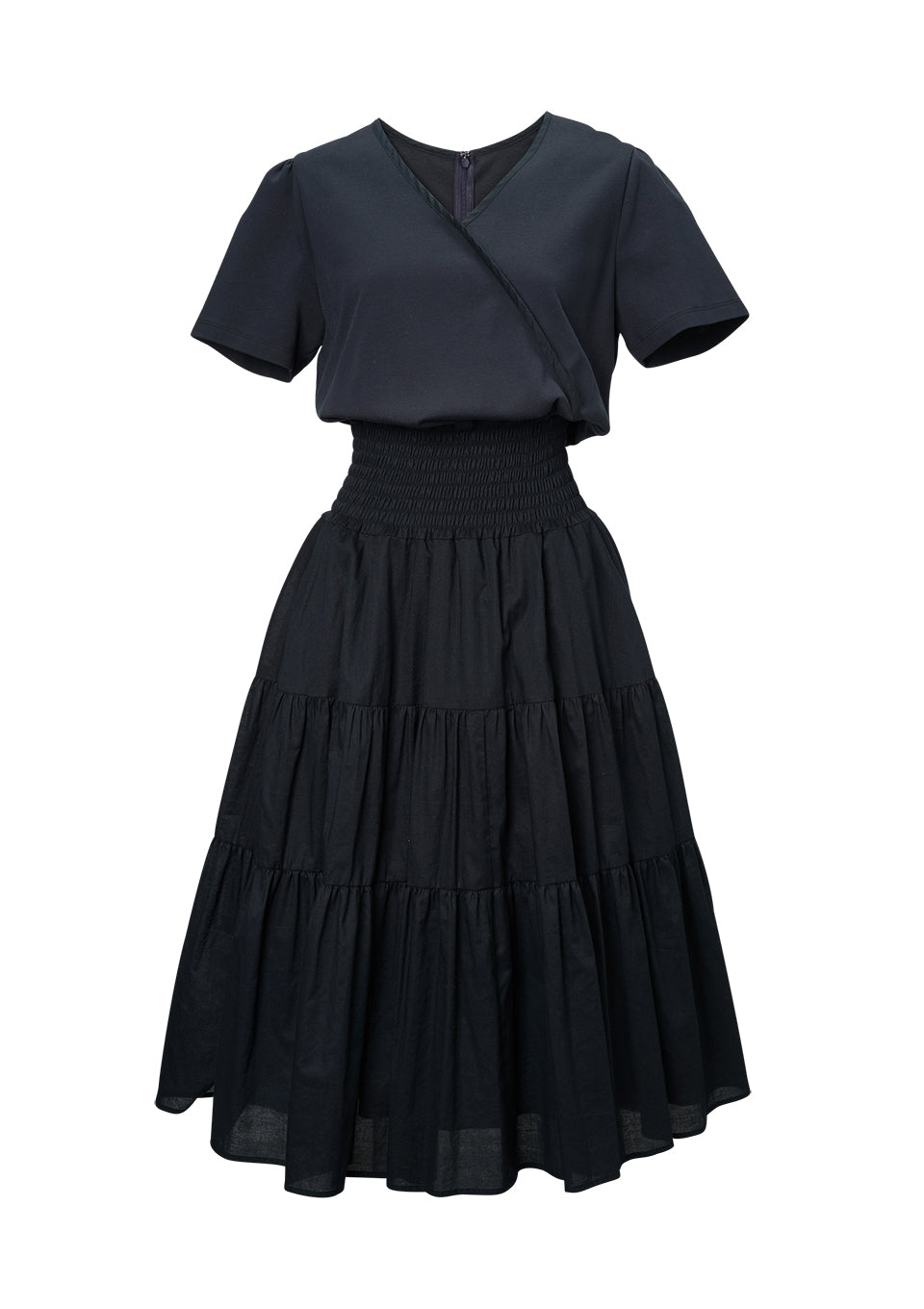 SHIRRING COTTON DRESS