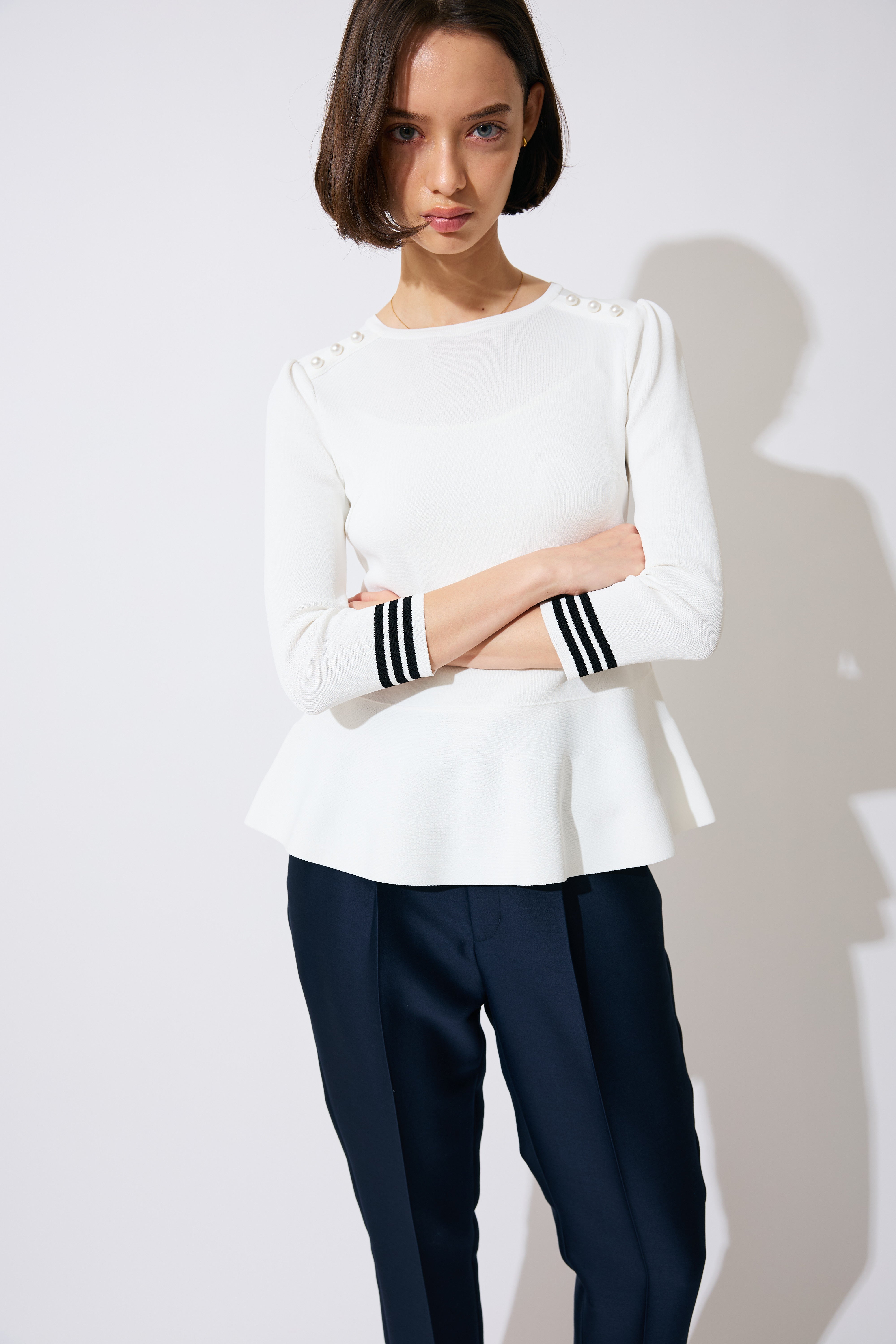 【予約商品】RAYON PEPLUM KNIT