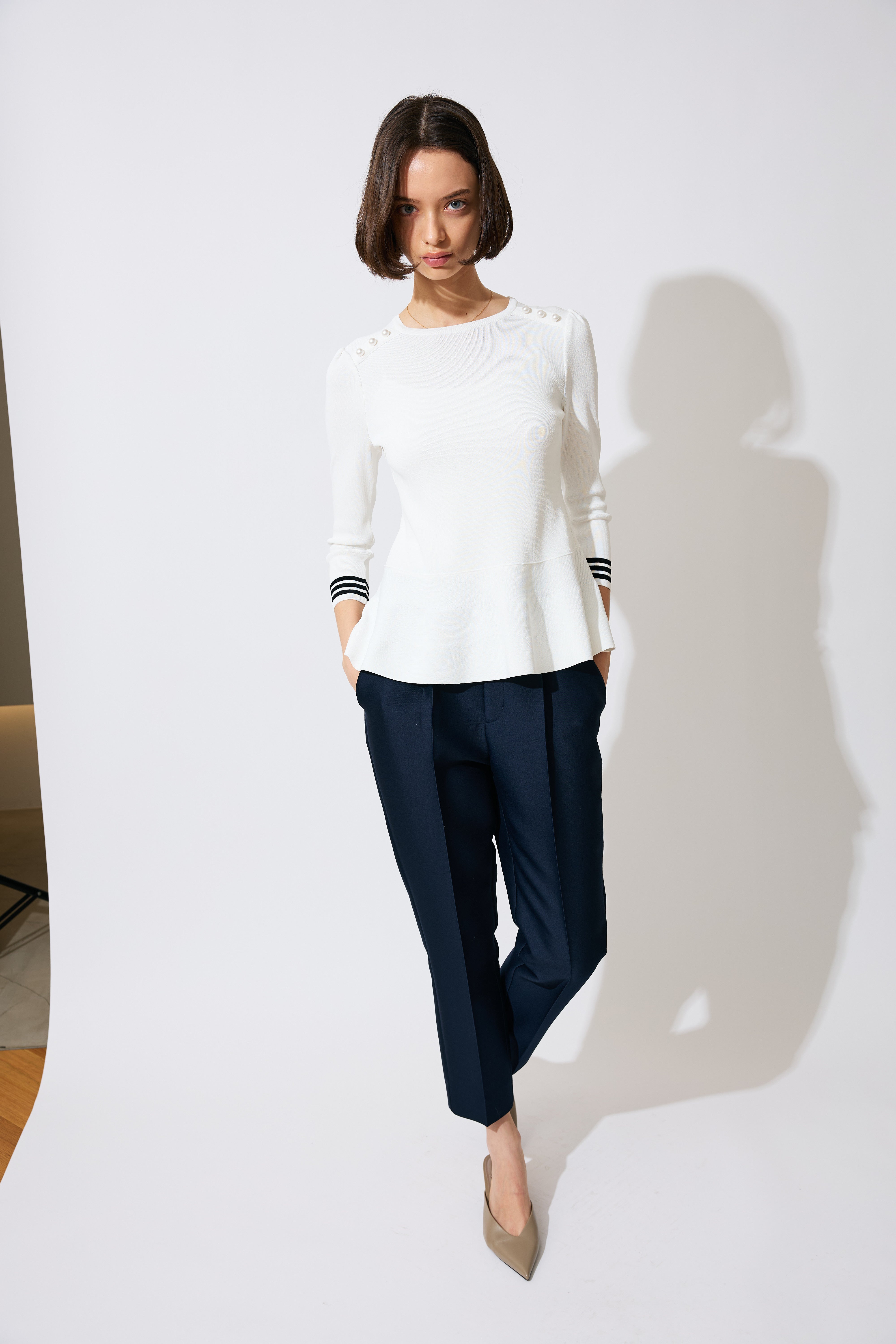 【予約商品】RAYON PEPLUM KNIT