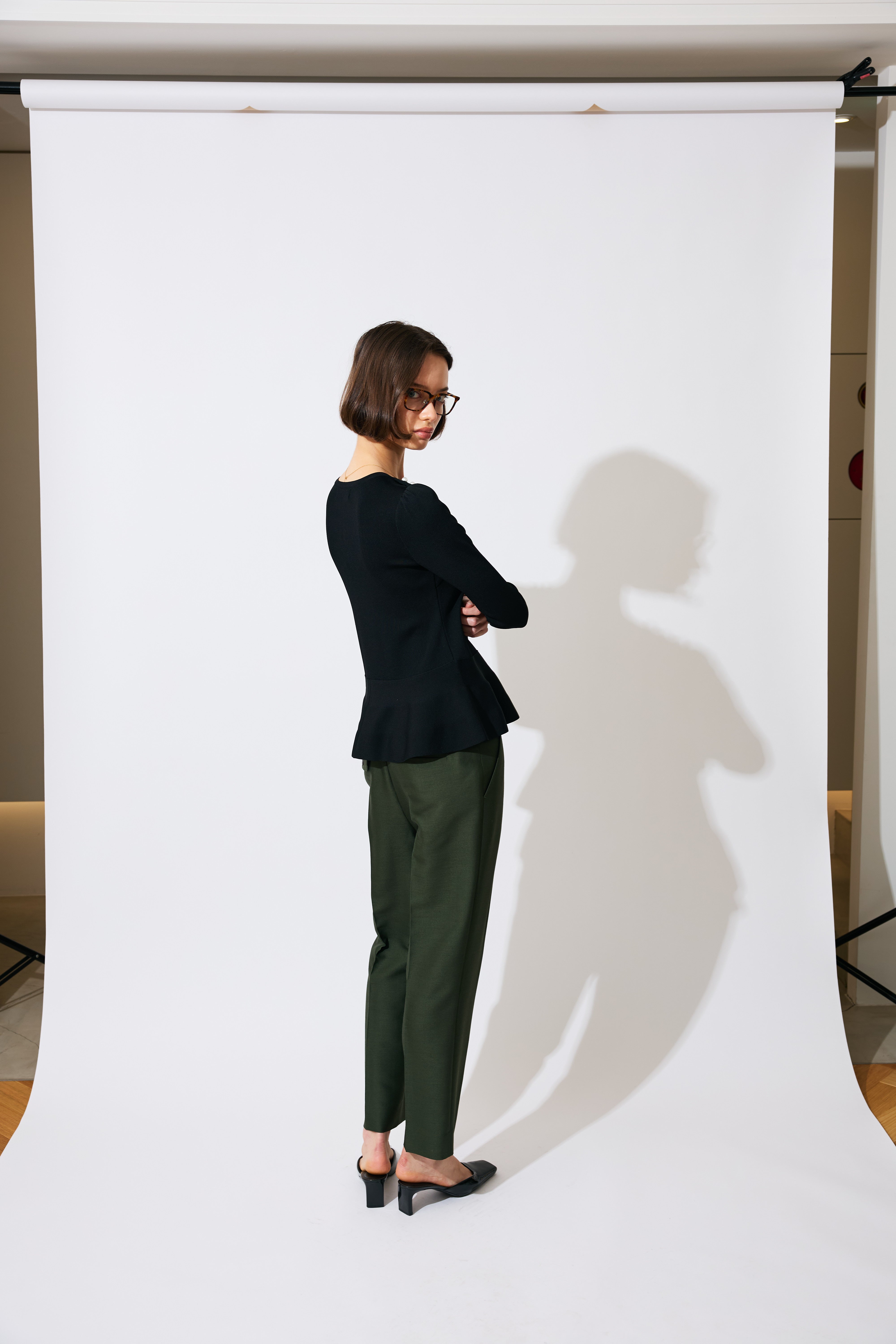 【予約商品】RAYON PEPLUM KNIT