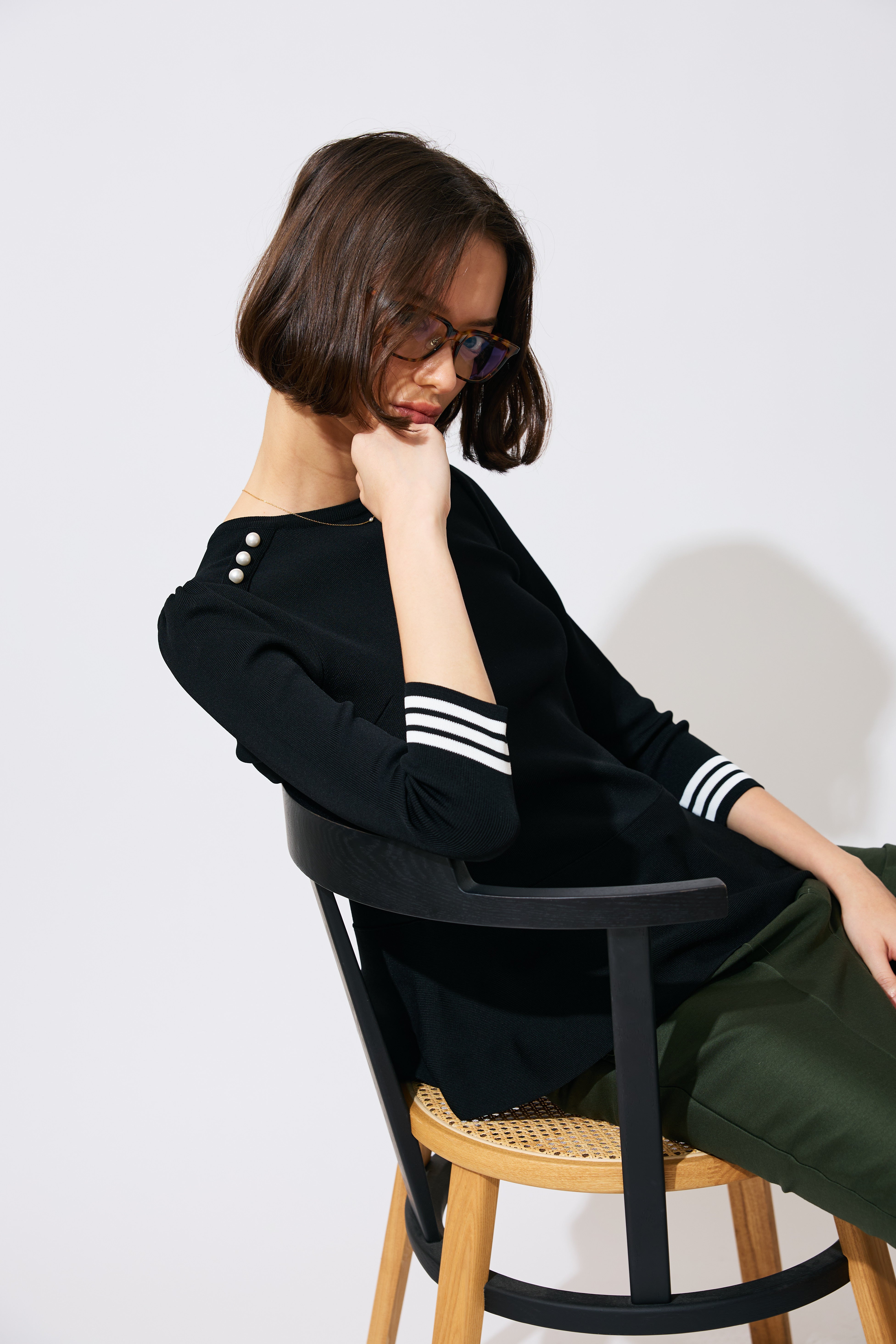 【予約商品】RAYON PEPLUM KNIT