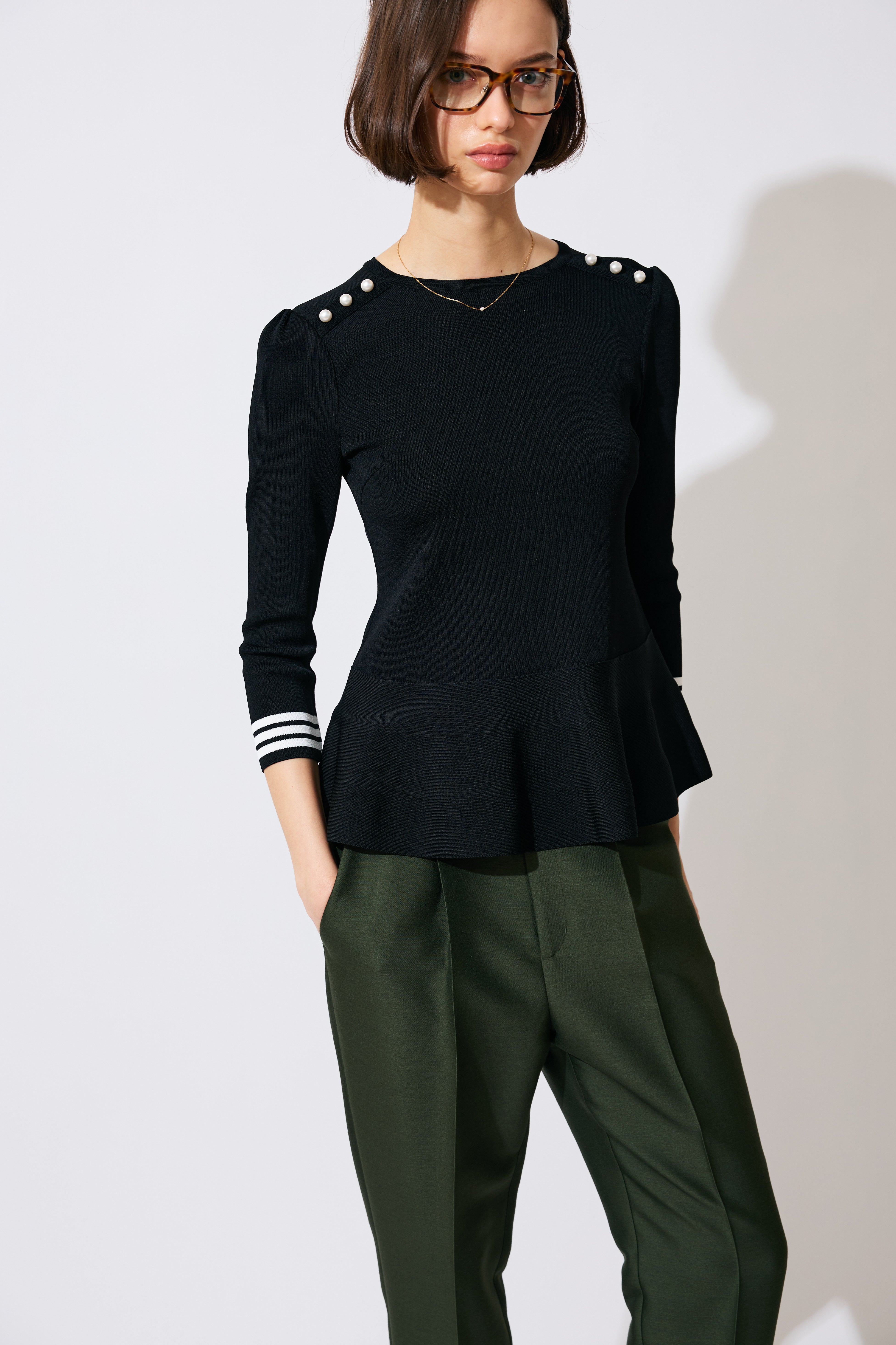 【予約商品】RAYON PEPLUM KNIT