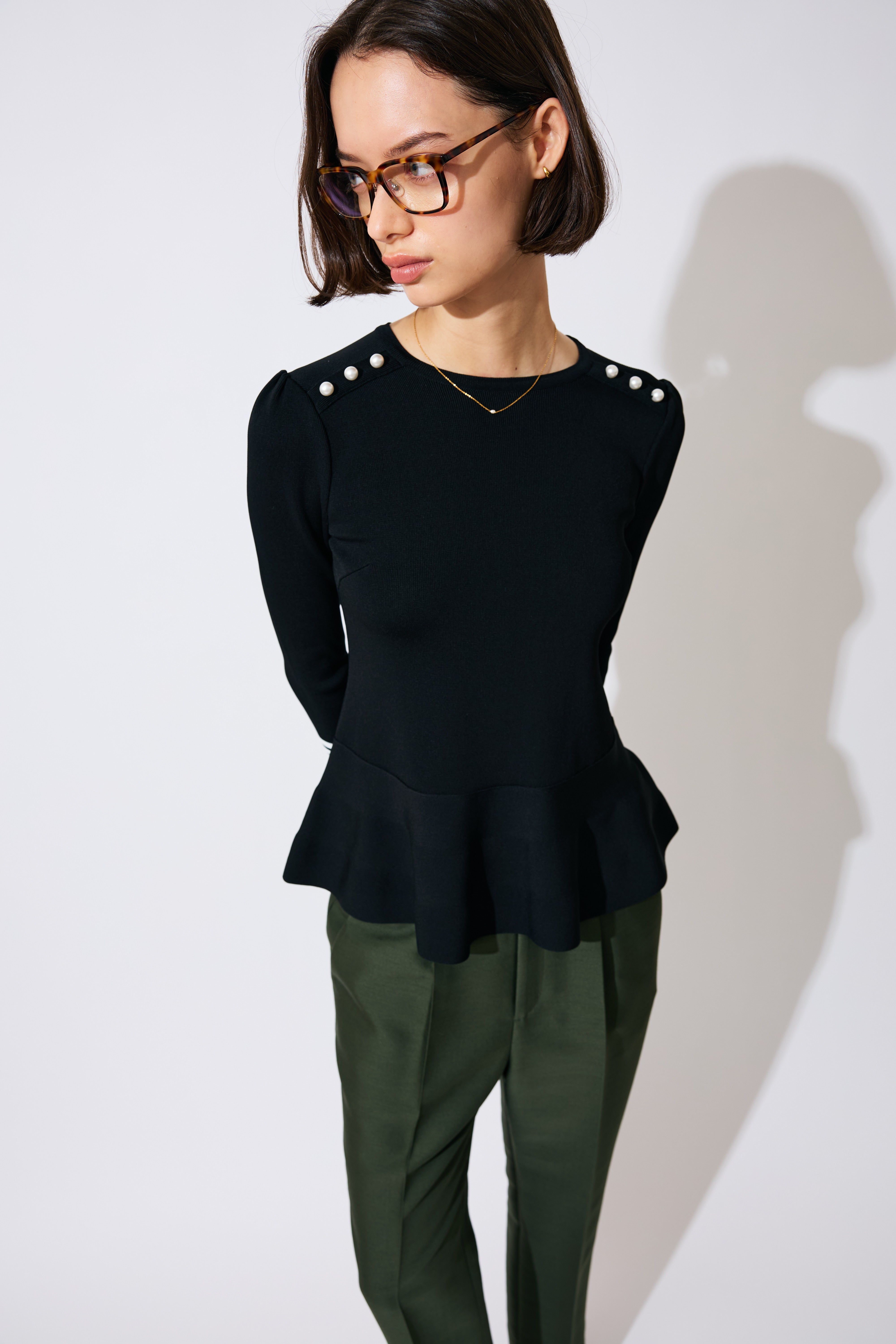 【予約商品】RAYON PEPLUM KNIT