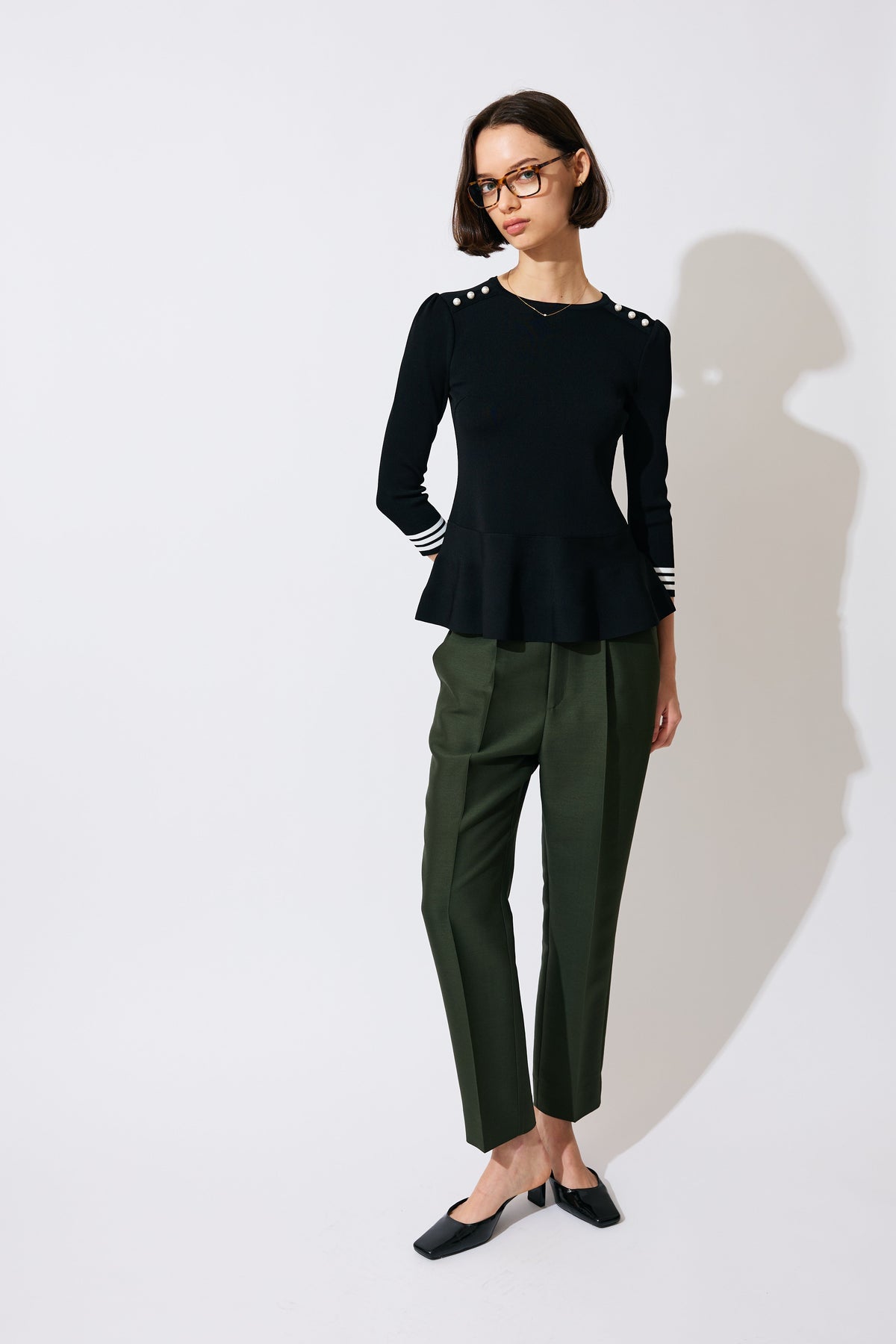 RAYON PEPLUM KNIT