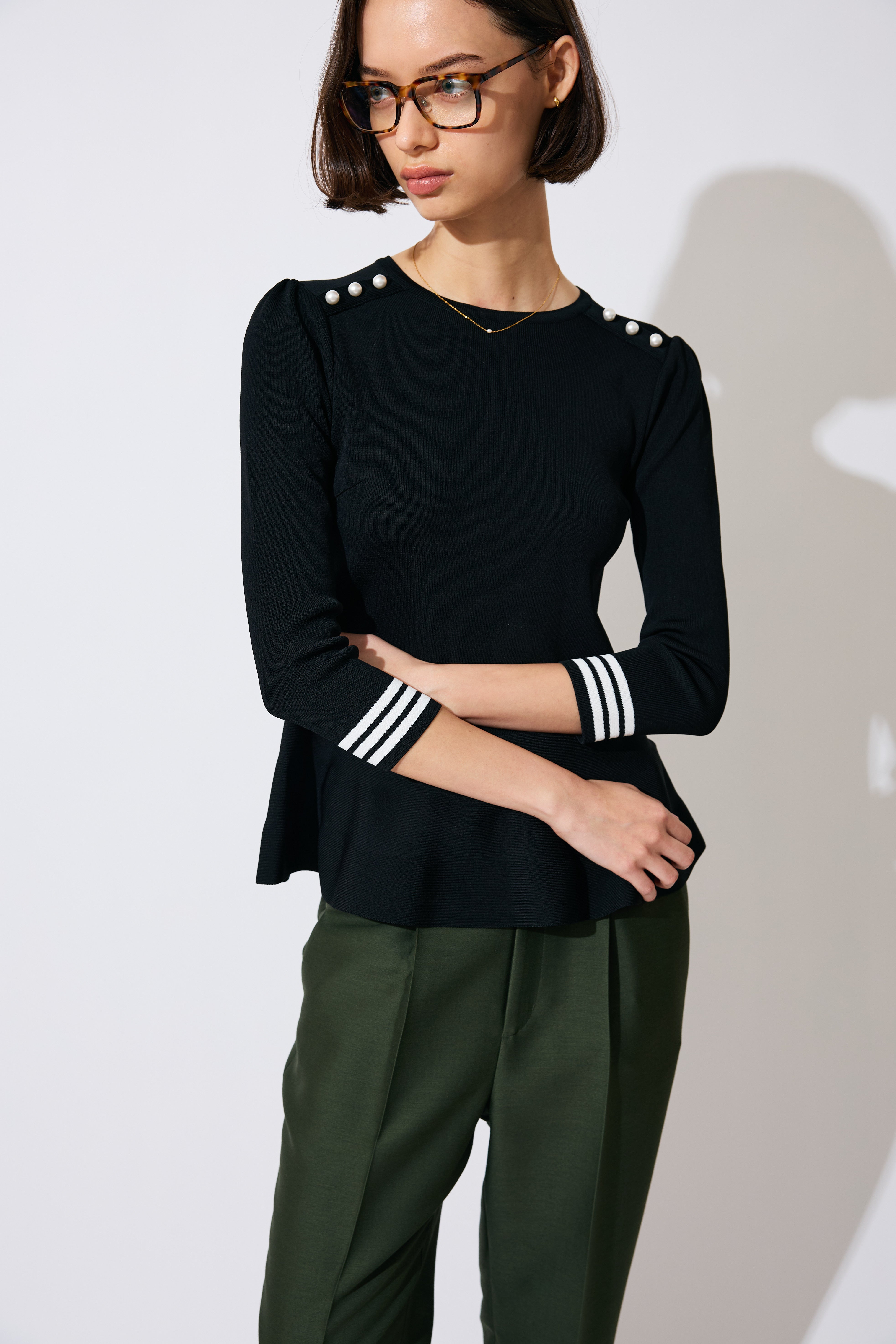 【予約商品】RAYON PEPLUM KNIT