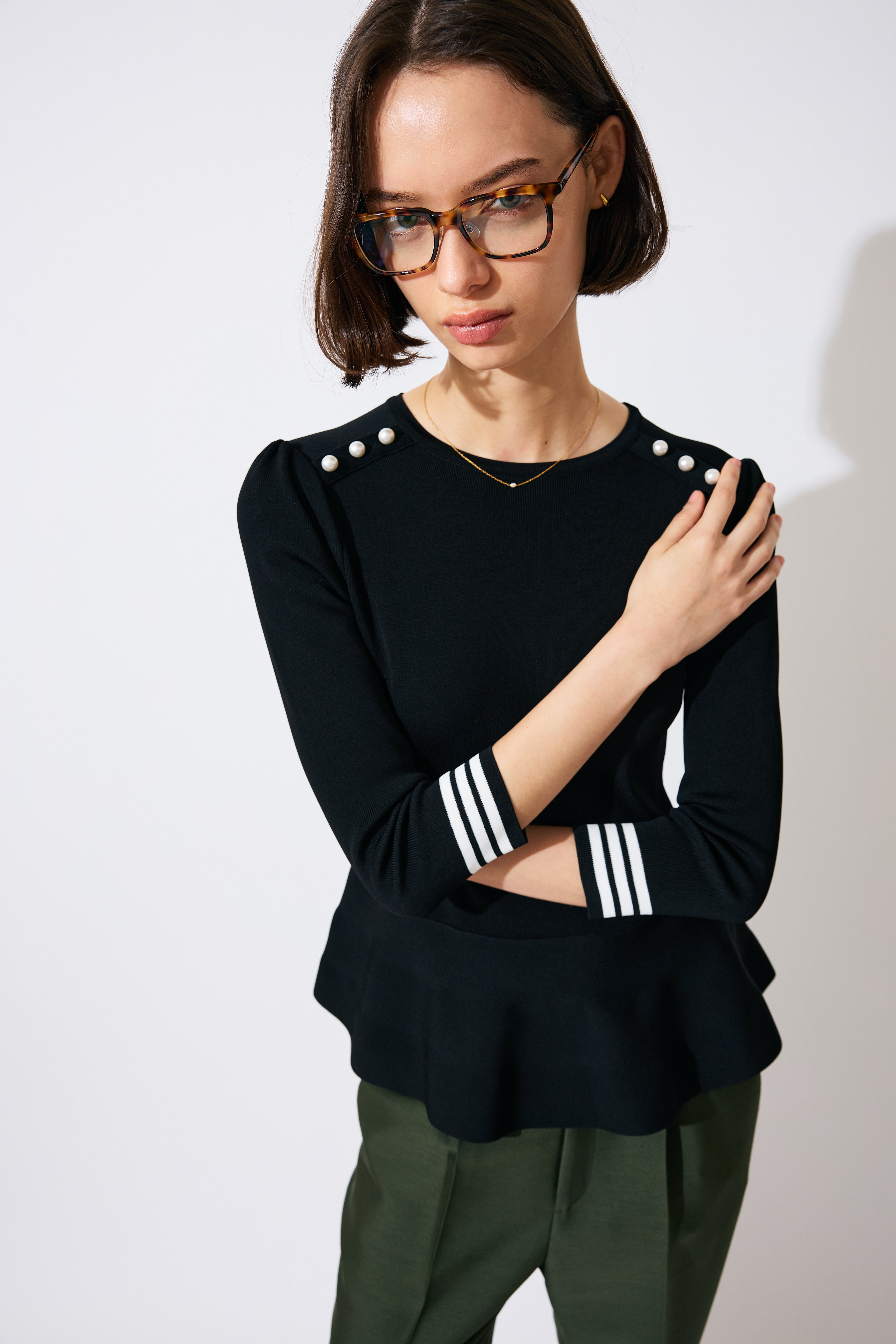 【予約商品】RAYON PEPLUM KNIT