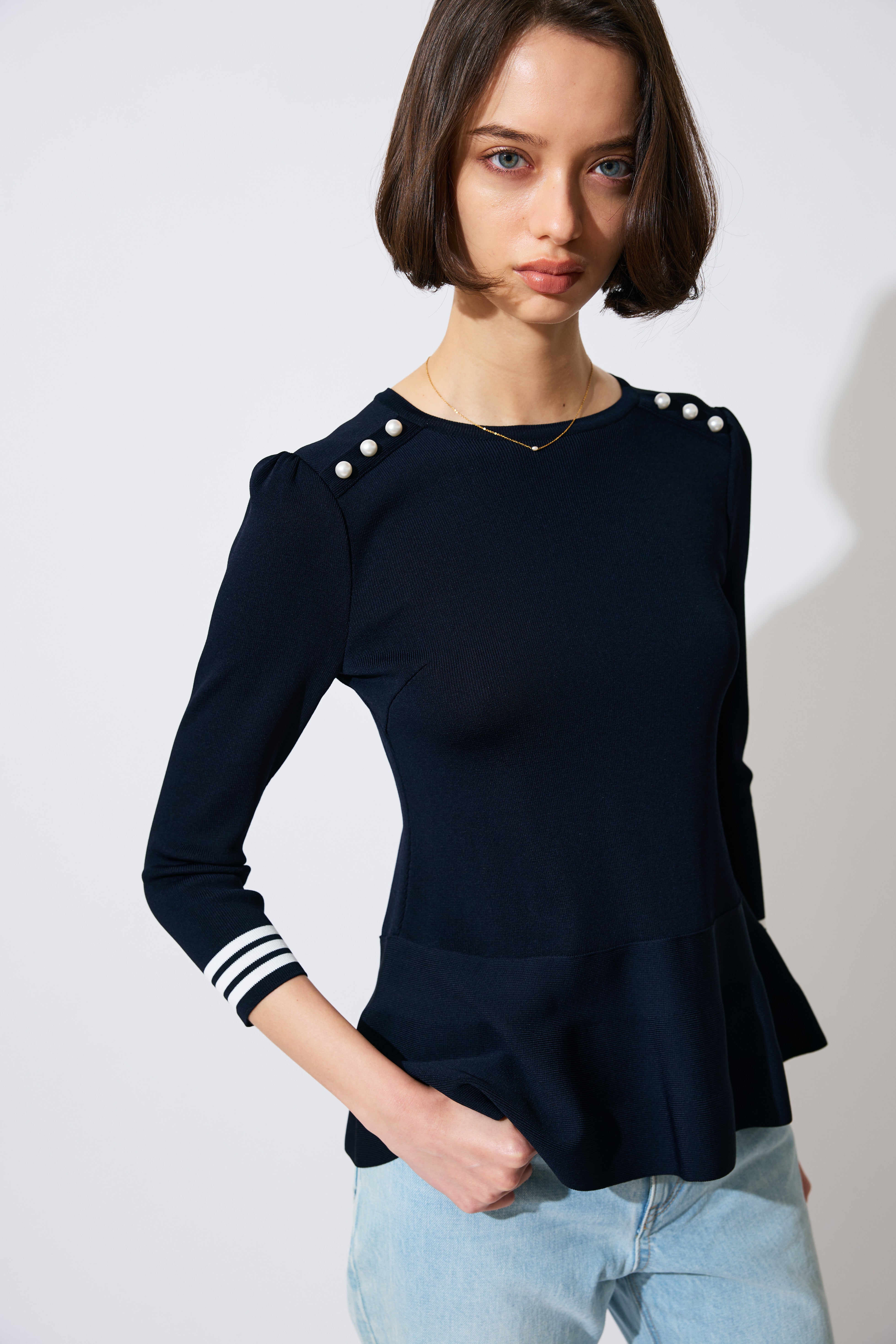 【予約商品】RAYON PEPLUM KNIT