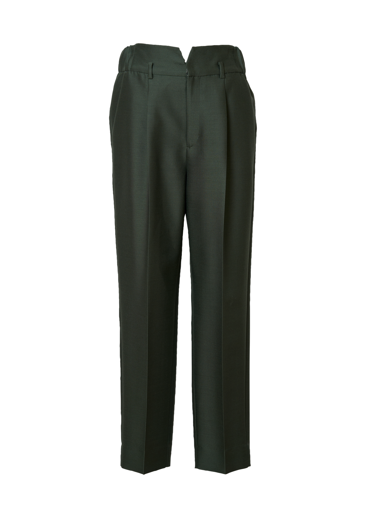 SILK WOOL TAPERED PANTS