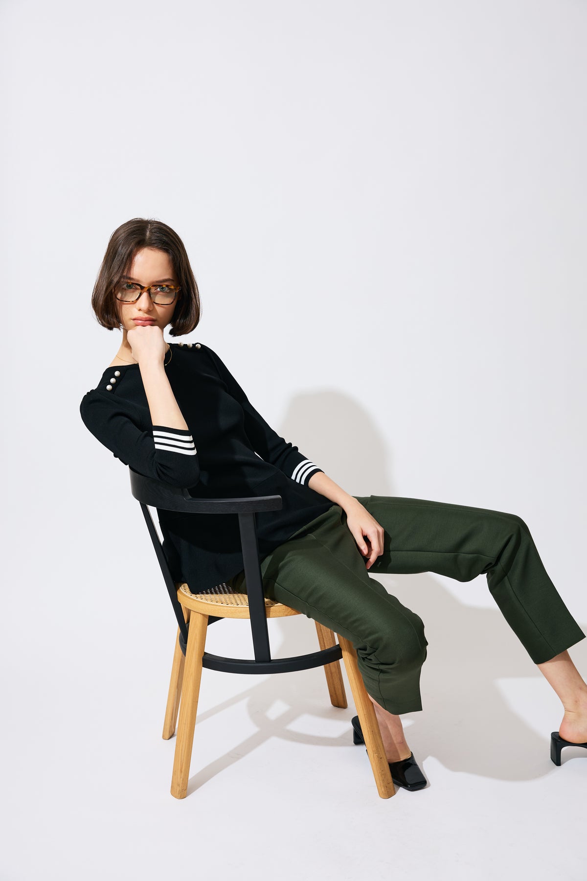SILK WOOL TAPERED PANTS