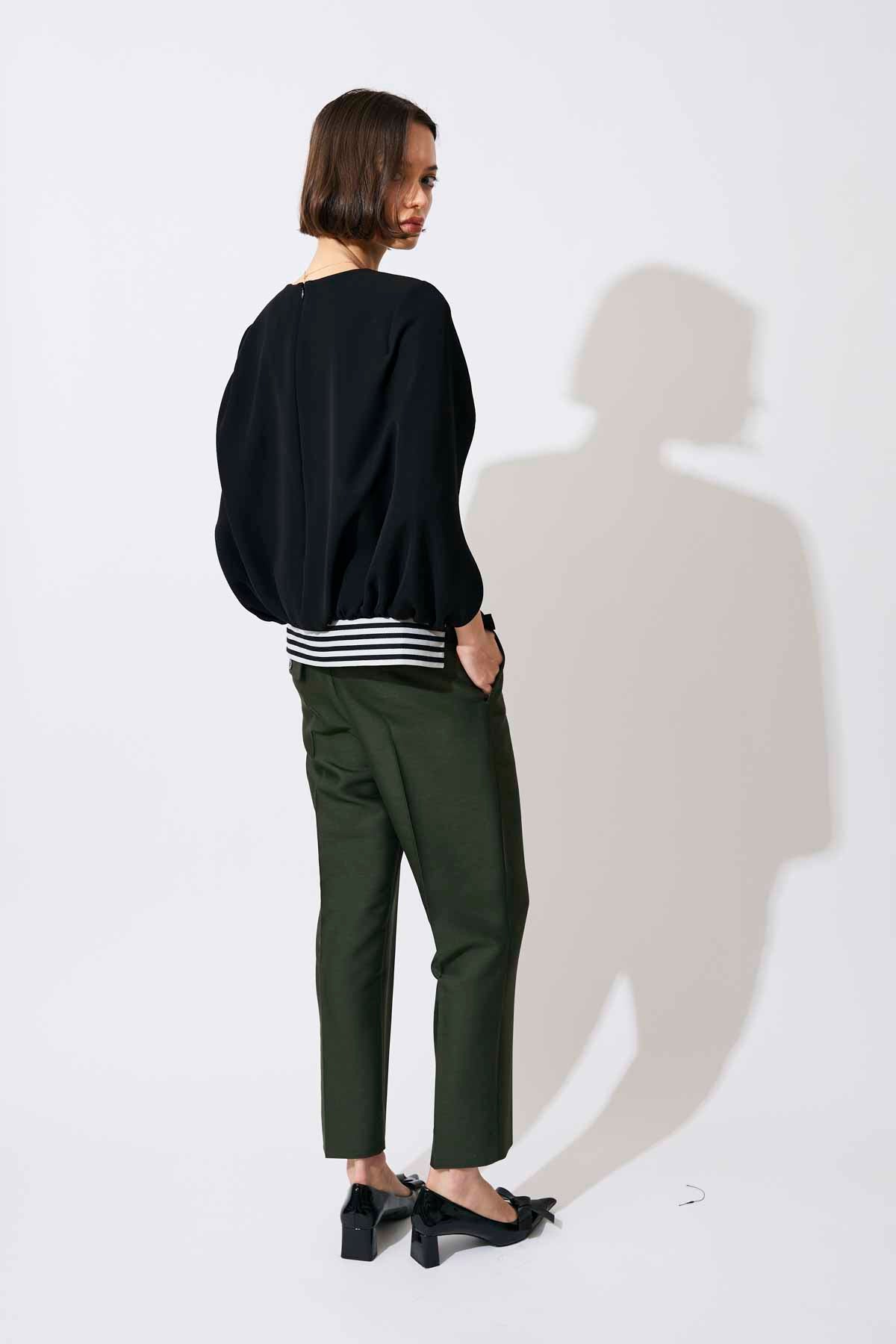 SILK WOOL TAPERED PANTS
