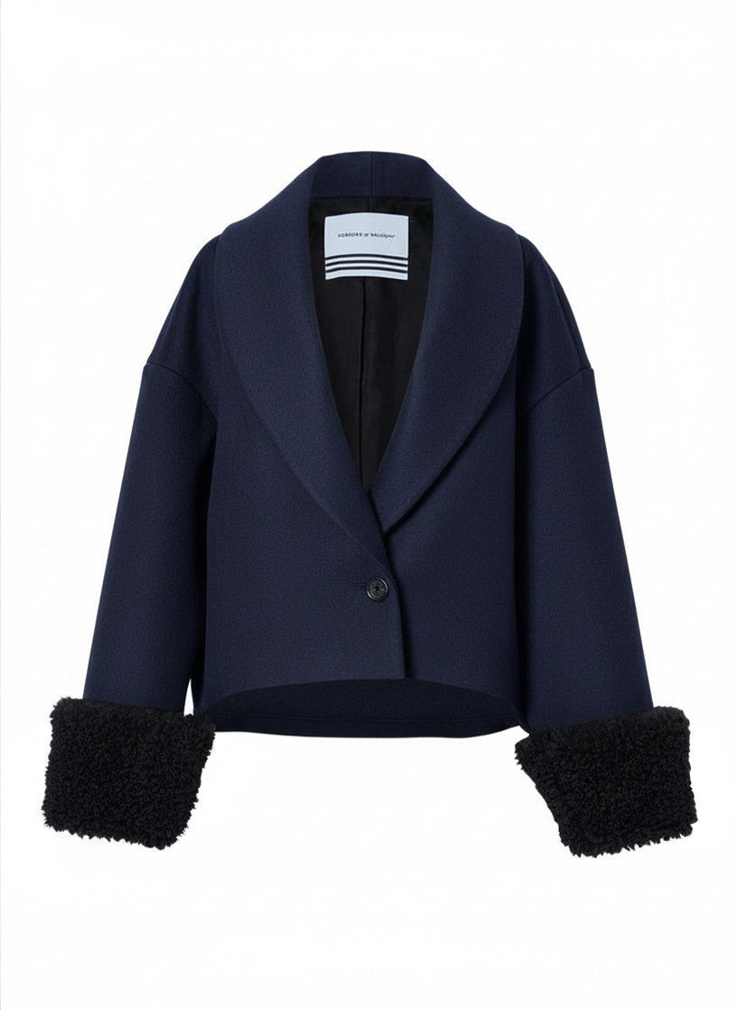 【予約商品】FUR CUFF MELTON SHORTCOAT