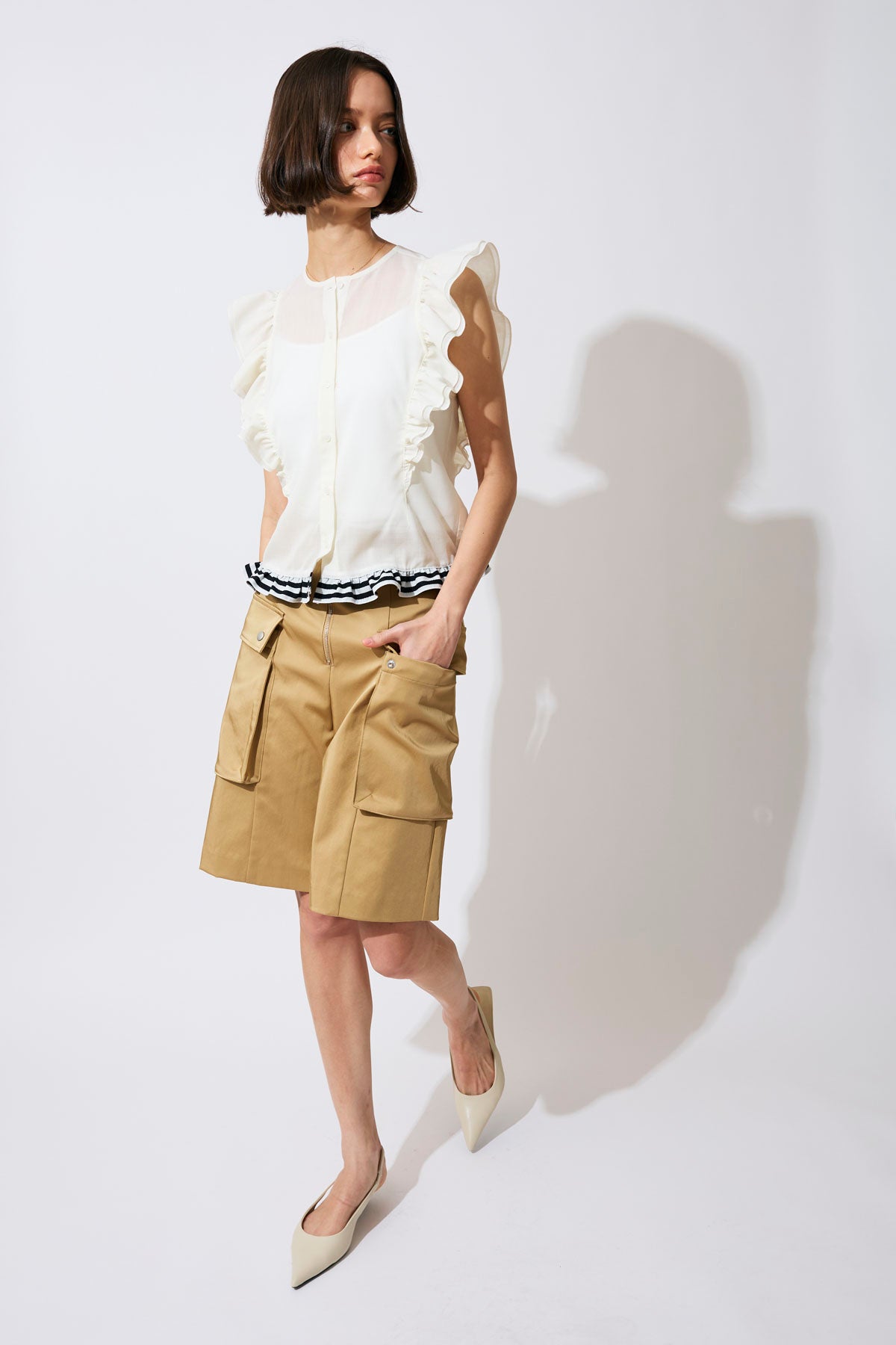 FRILL SHEER SHIRT