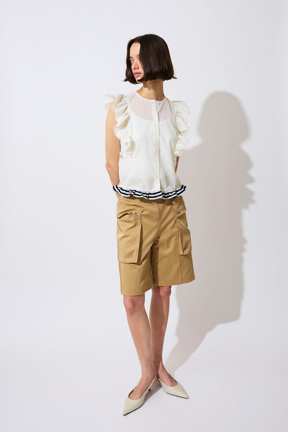 FRILL SHEER SHIRT