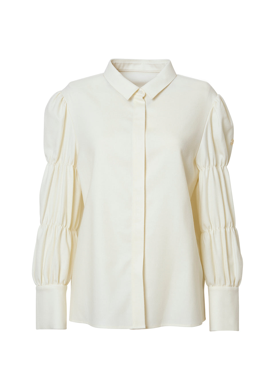 TIERED SLEEVES WOOL BLOUSE