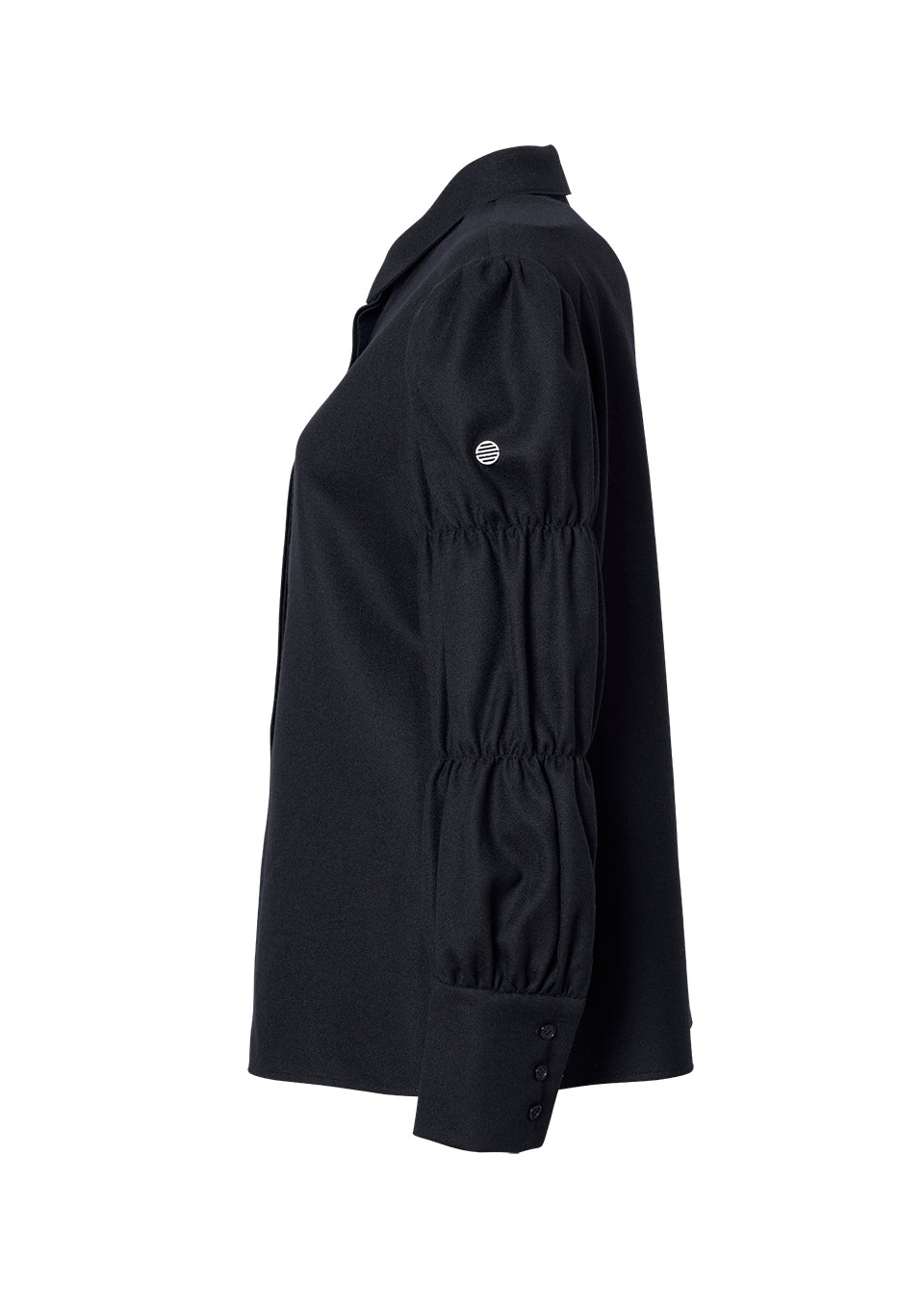 TIERED SLEEVES WOOL BLOUSE