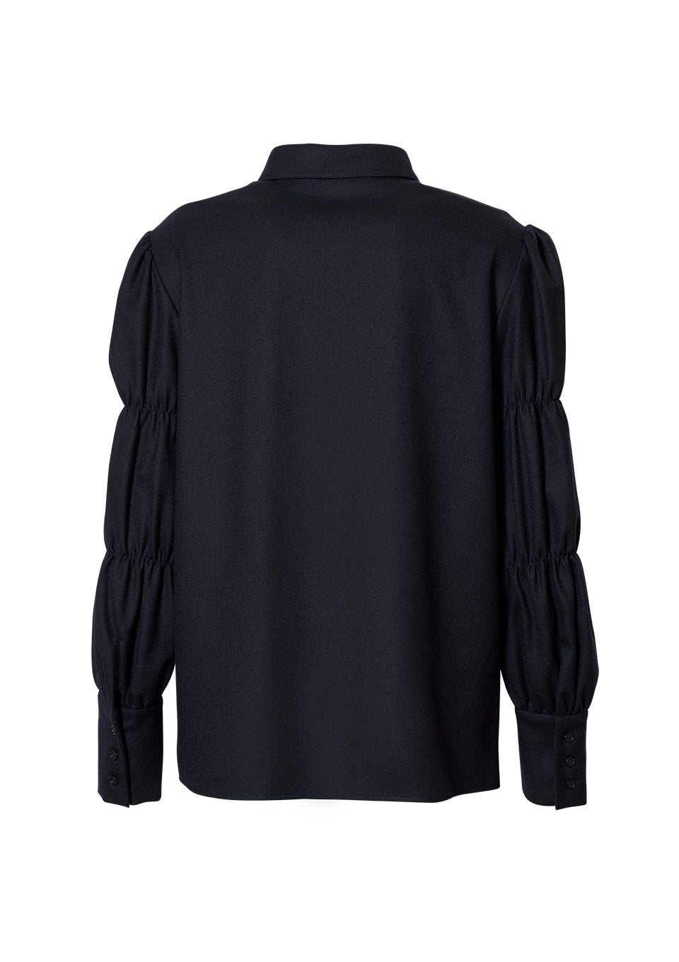TIERED SLEEVES WOOL BLOUSE