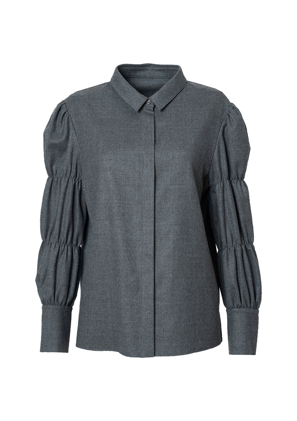 TIERED SLEEVES WOOL BLOUSE