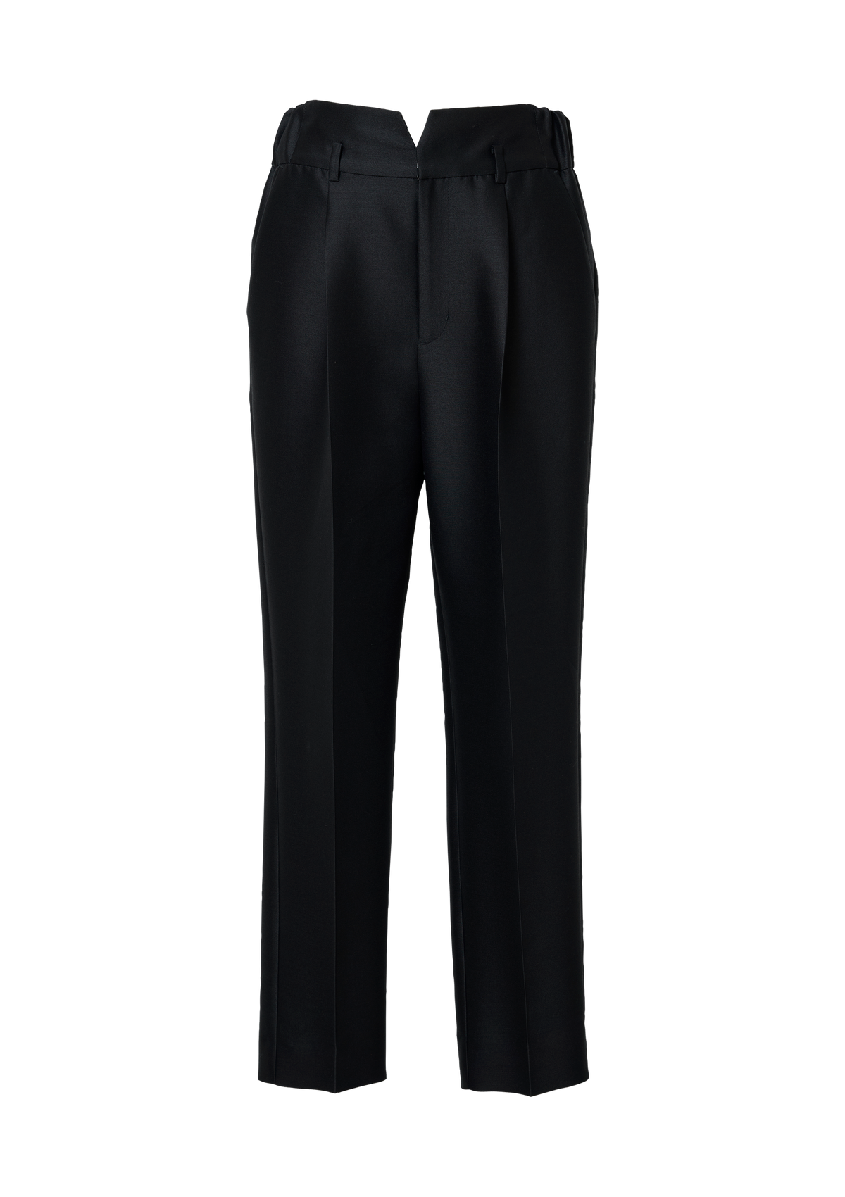 SILK WOOL TAPERED PANTS
