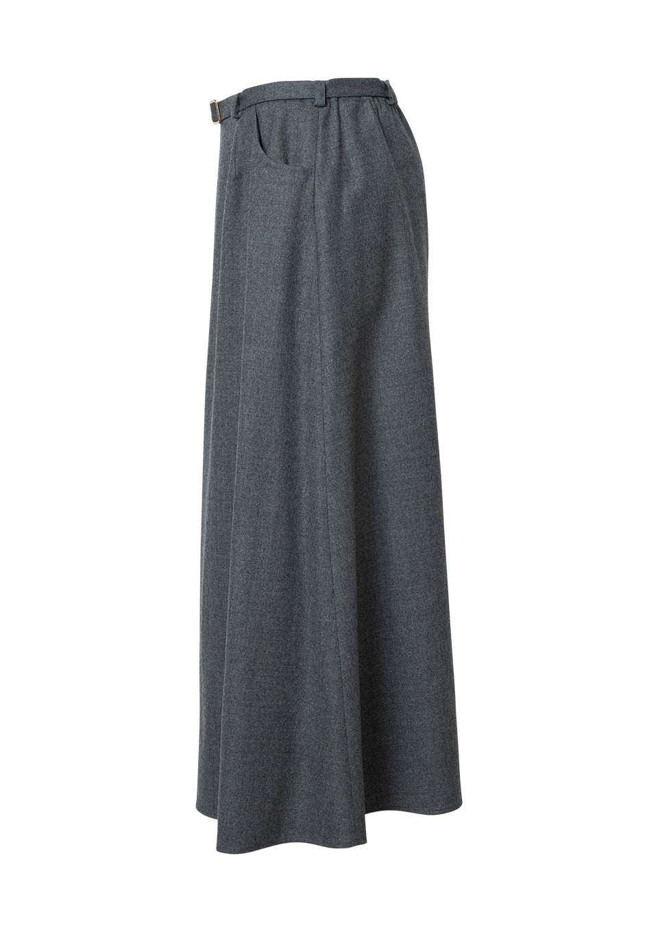 BELTED WOOL SKIRT