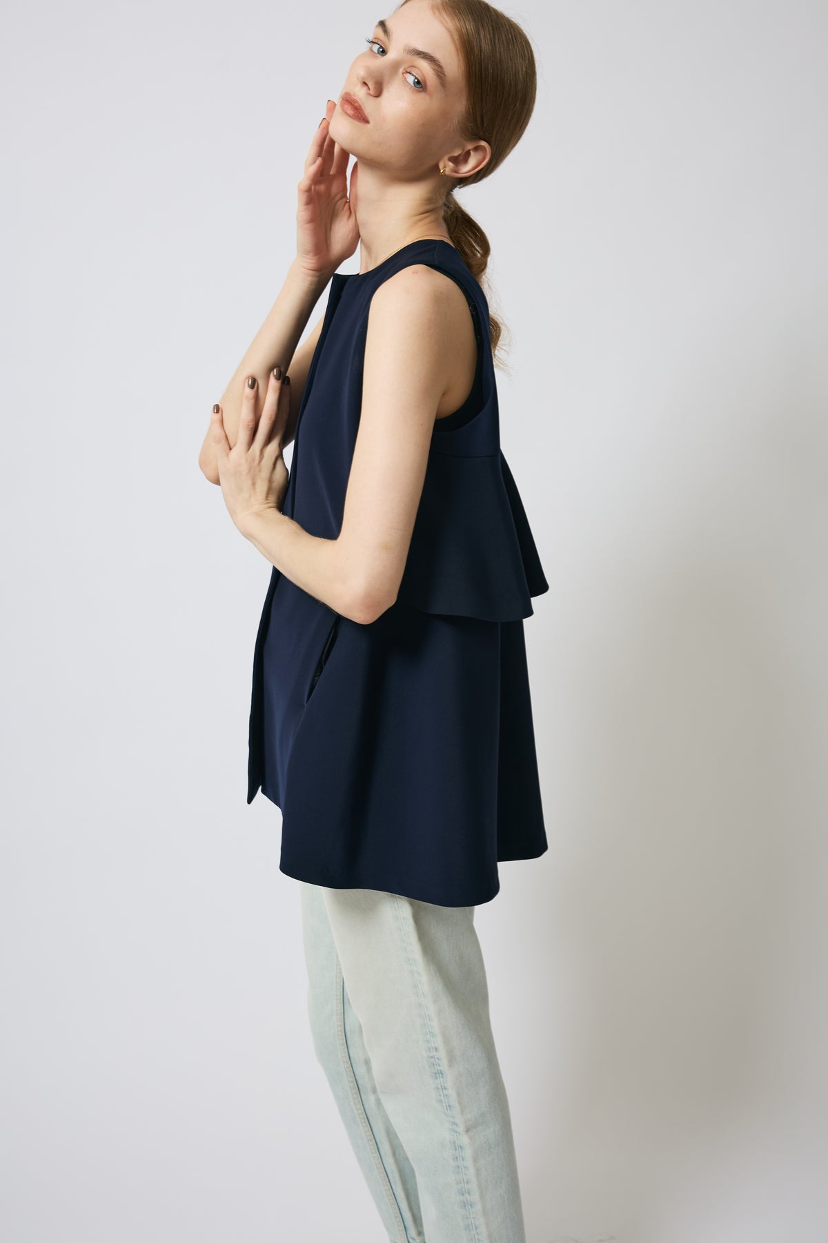 TIERED TWILL GILET
