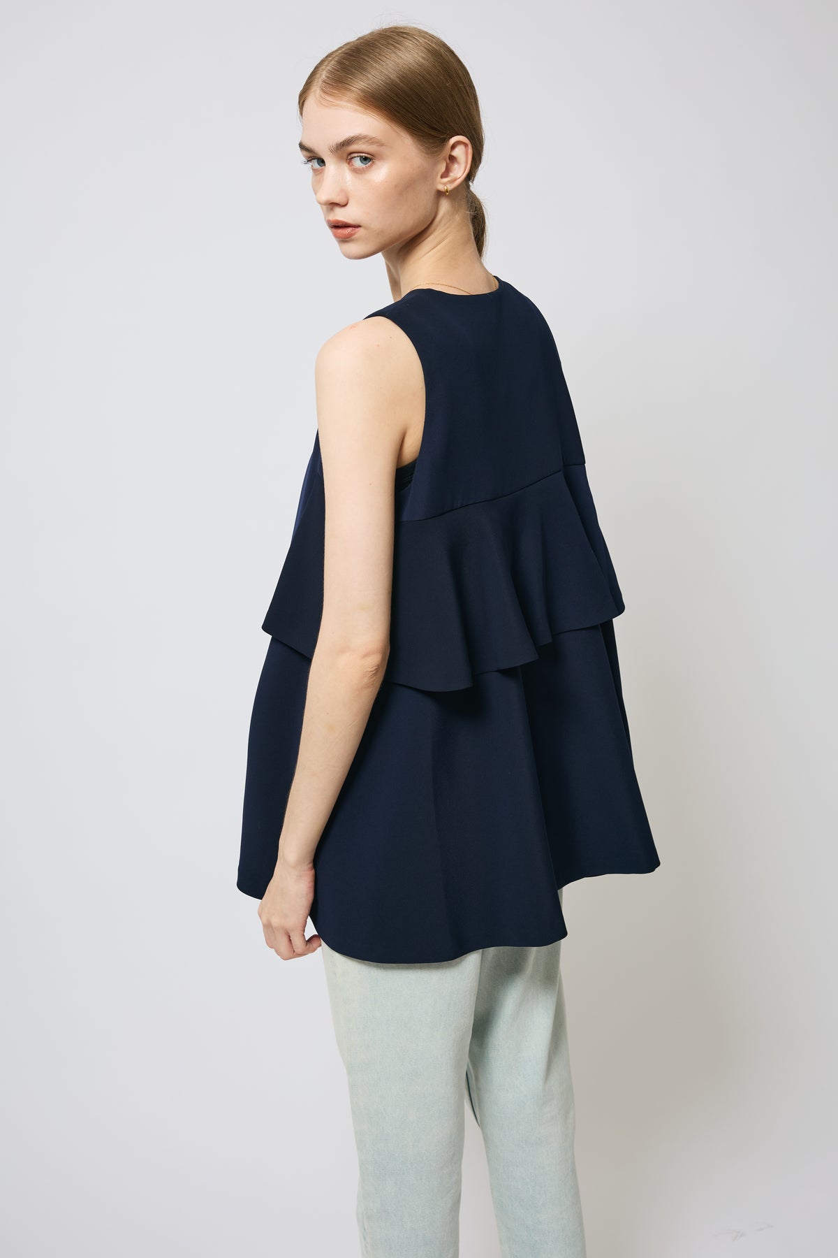 TIERED TWILL GILET