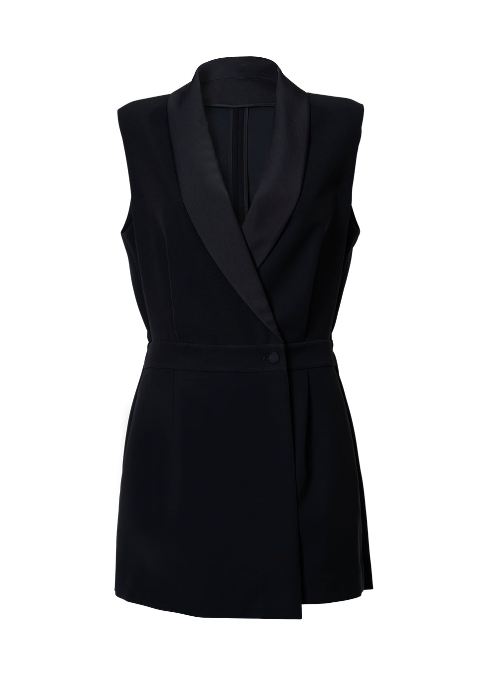 SHAWL COLLAR SHORT JUMPSUIT