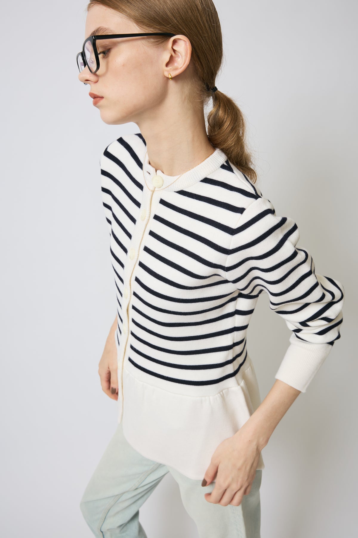 PEPLUM KNIT CARDIGAN