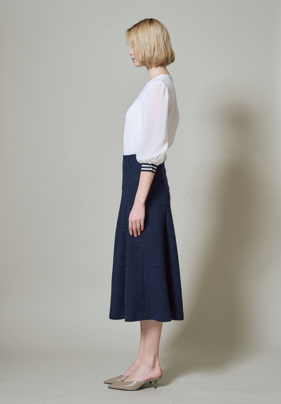 TWEED TUCK SKIRT