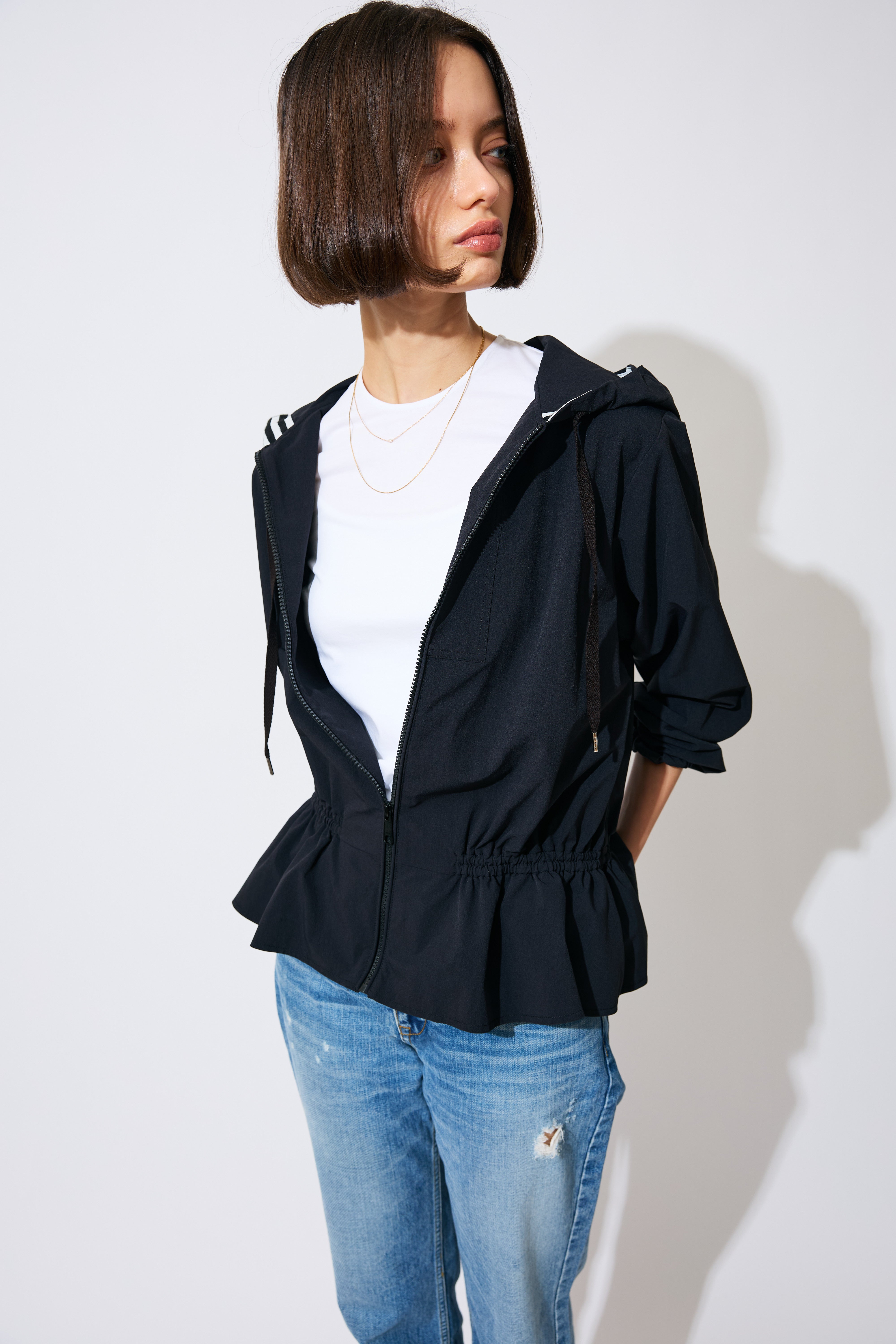 NYLON ZIP HOODIE