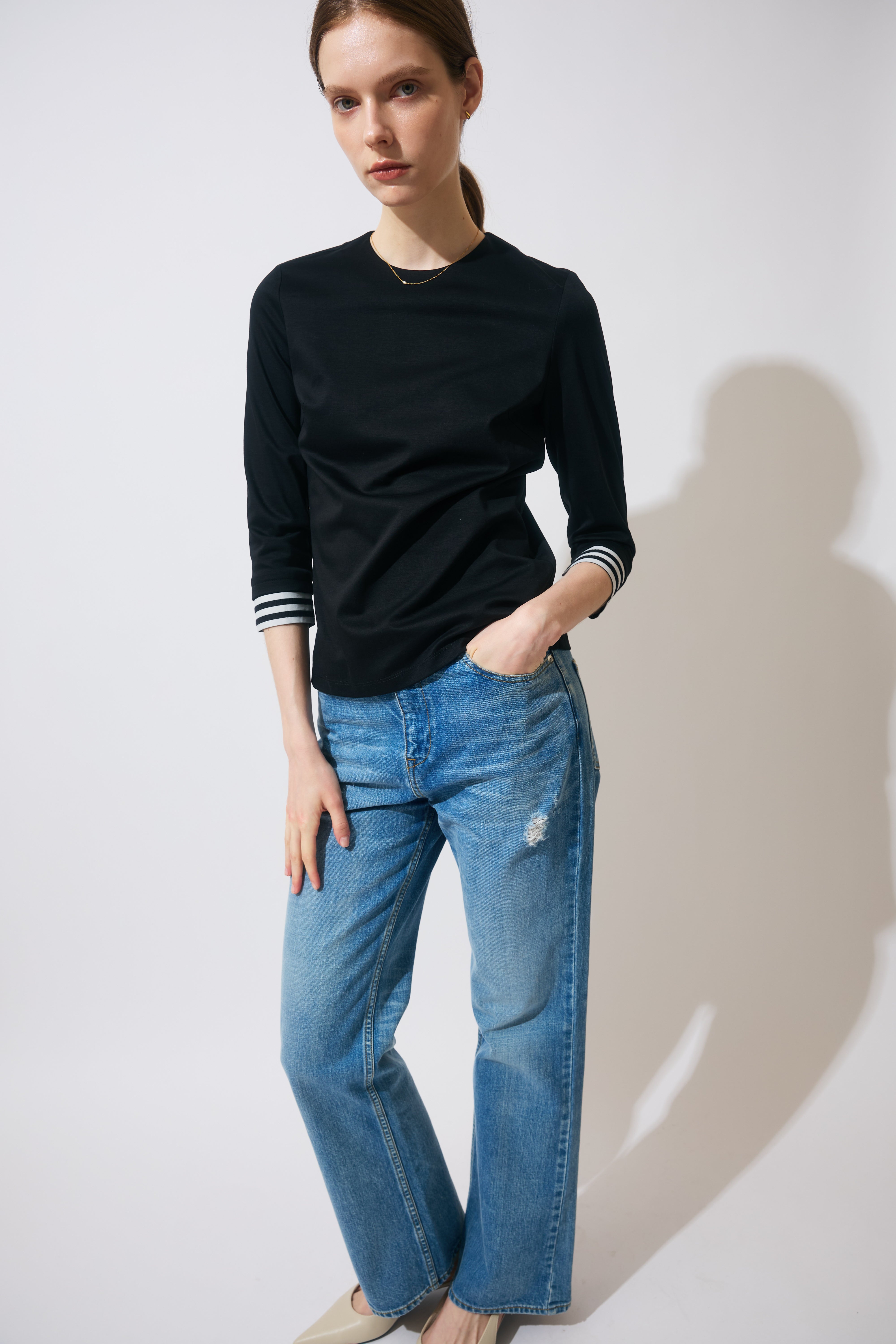 BORDER LONGSLEEVES TEE