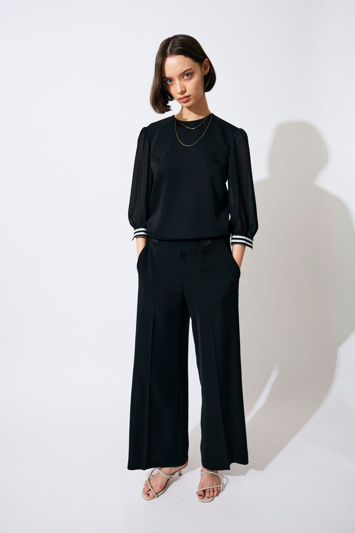 TWILL WIDE PANTS LT