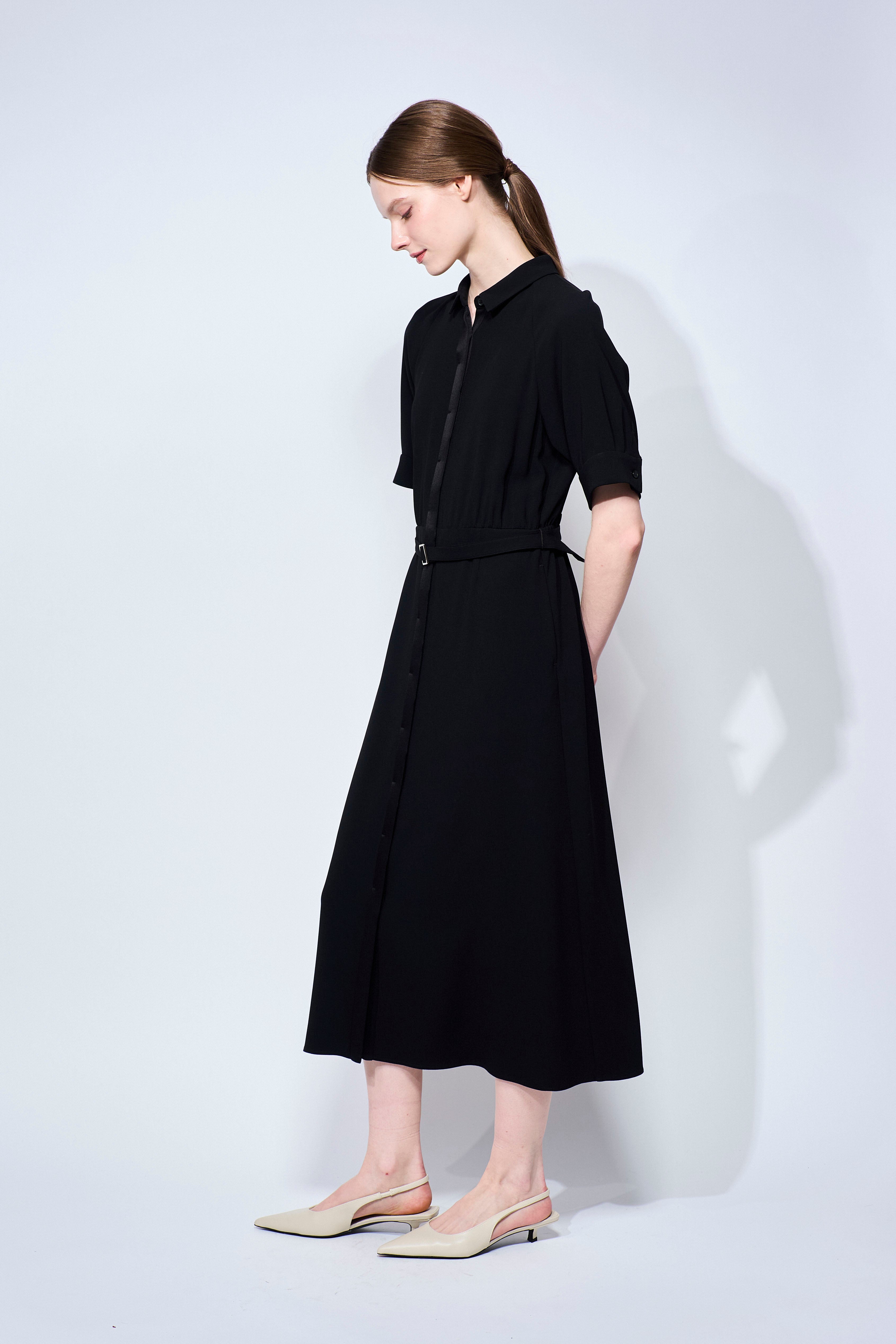 BACK SATIN DRESS