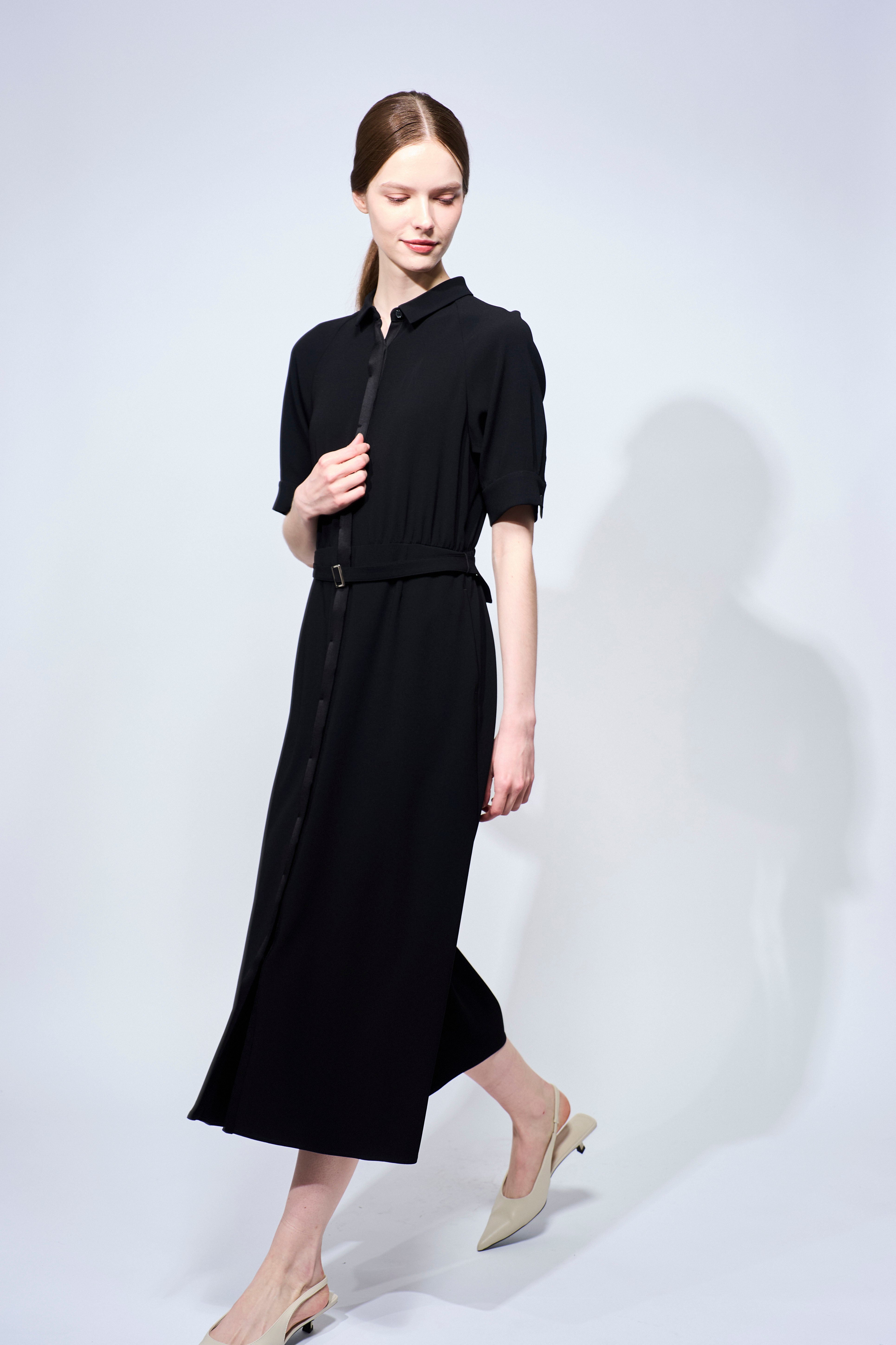 BACK SATIN DRESS