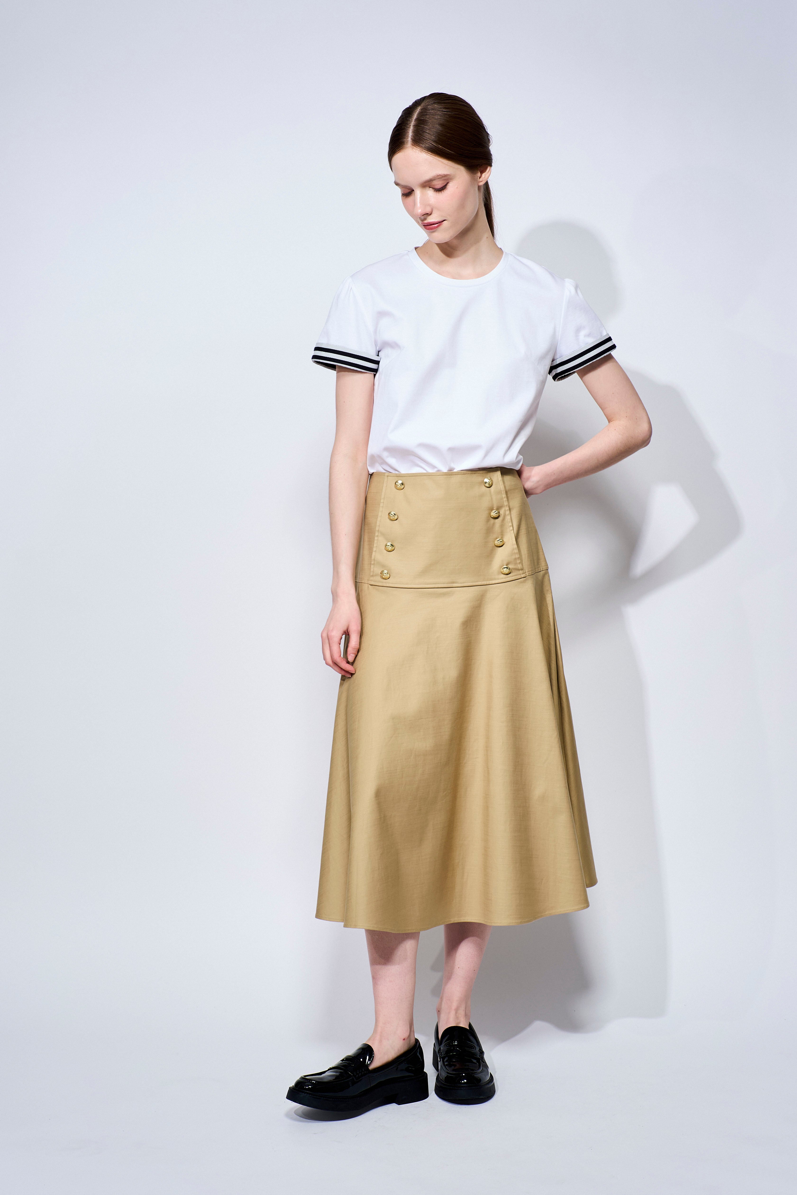 今季 2026年 BORDERS at BALCONY 金ボタン チノスカート CHINO SKIRT