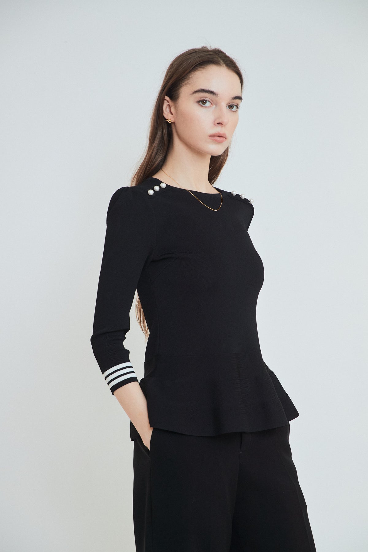 RAYON PEPLUM KNIT