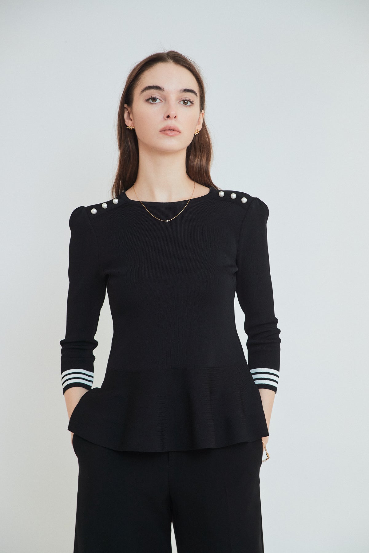 RAYON PEPLUM KNIT