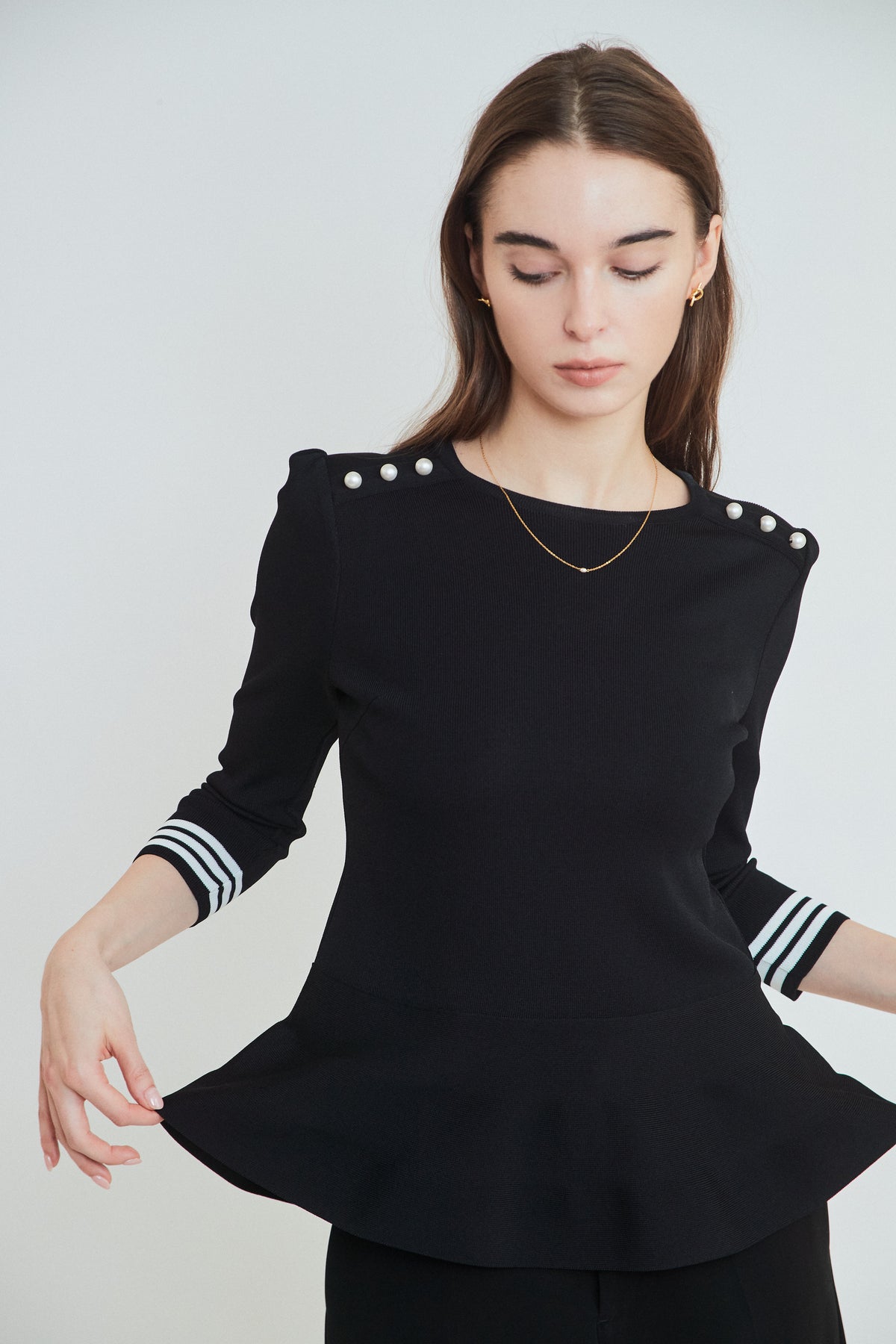 RAYON PEPLUM KNIT