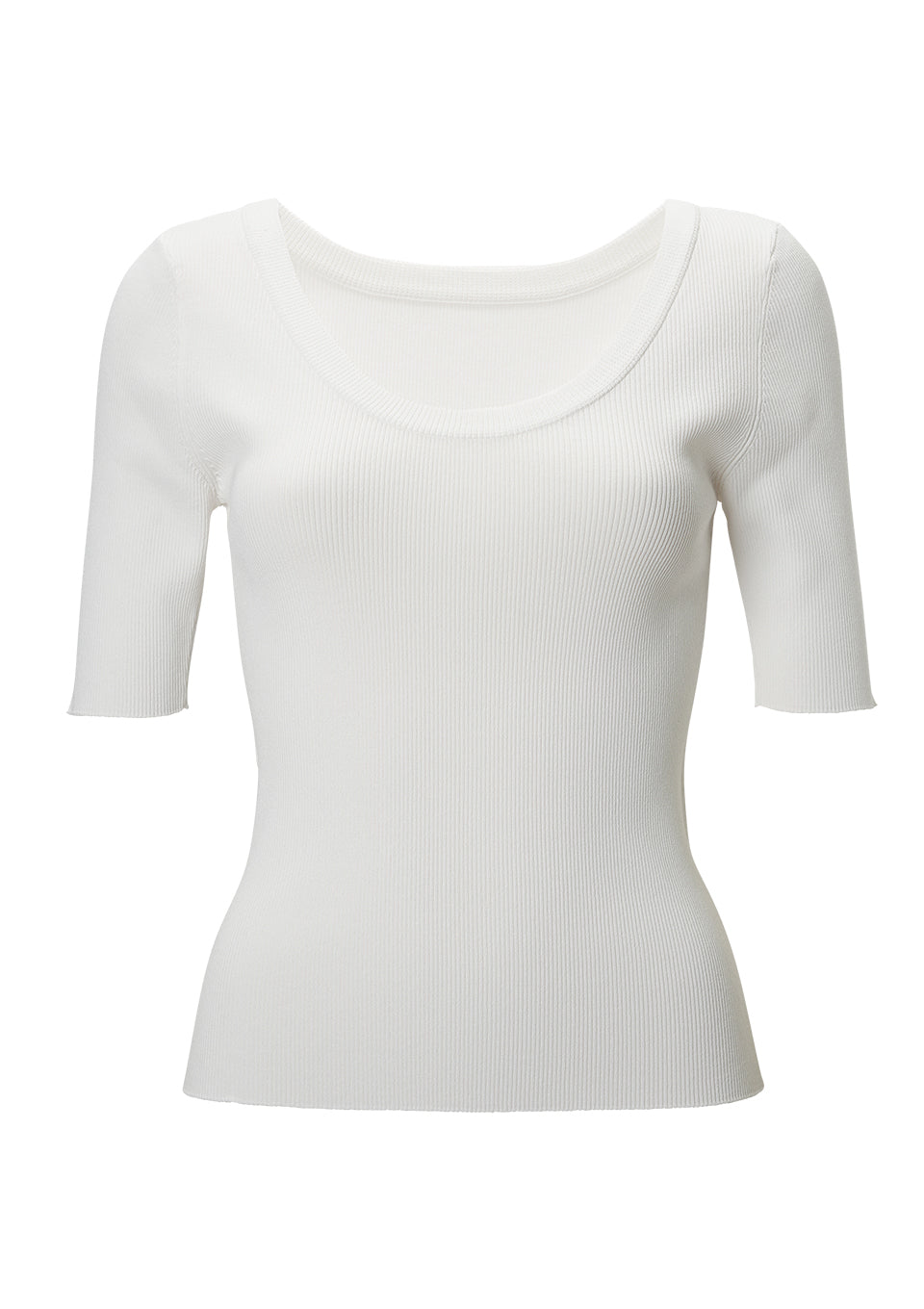 2WAY】RIB KNIT HALF TOP