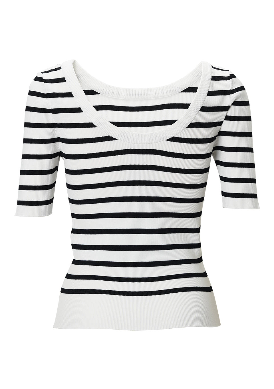RIB KNIT HALF TOP