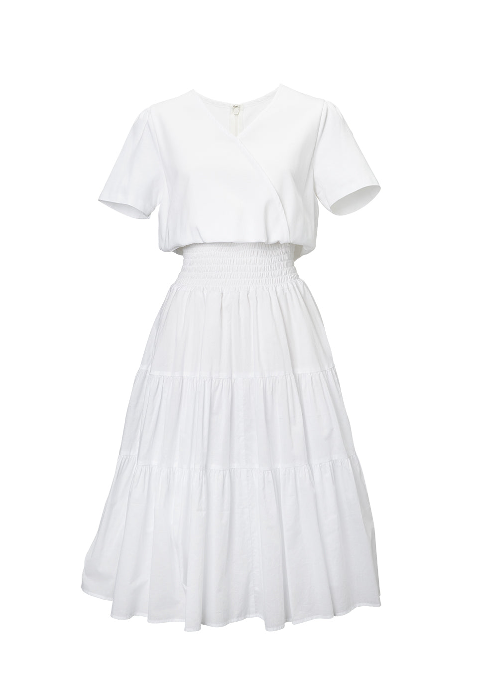SHIRRING COTTON DRESS