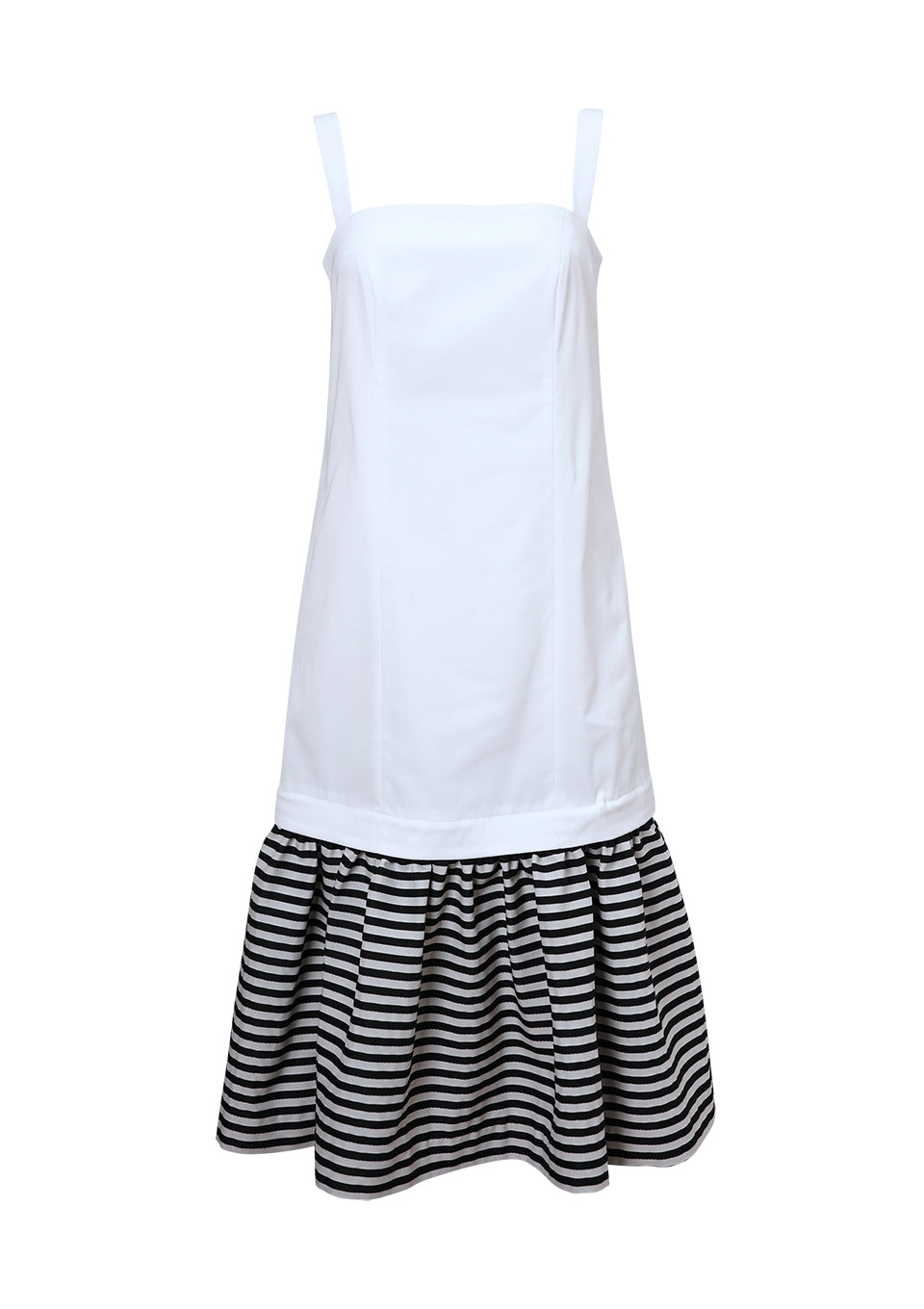 ボーダーズアットバルコニー STRAPPED DRESS ワンピース ホワイト BORDER STRAP DRESS